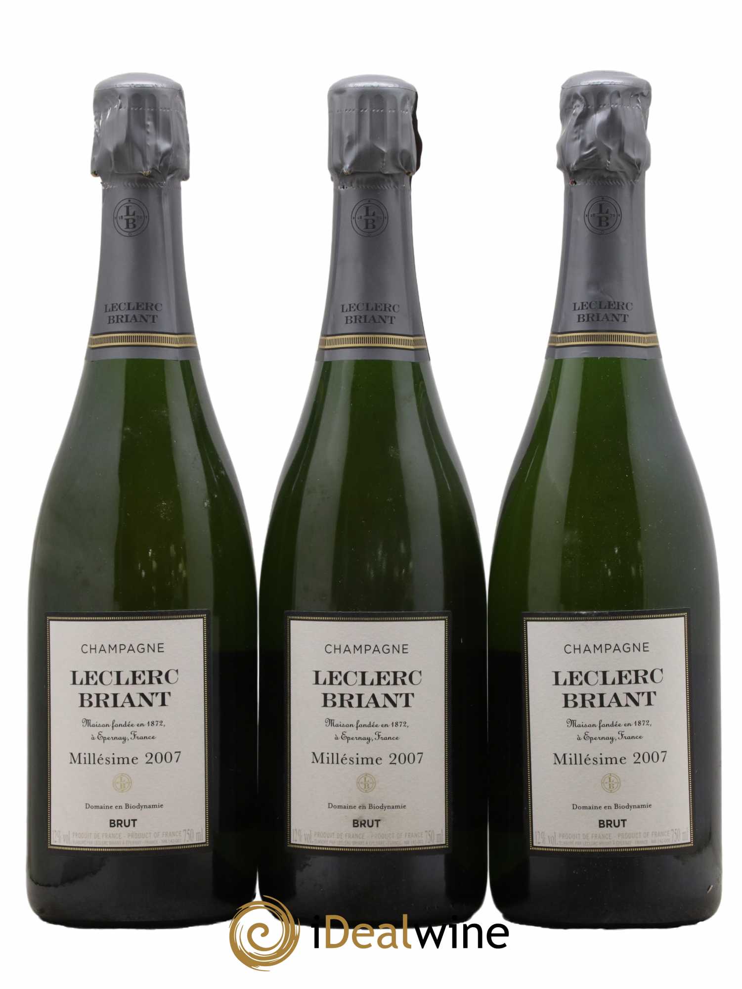Millésimé Extra-Brut Leclerc Briant 2007 - Lot de 3 bouteilles - 0
