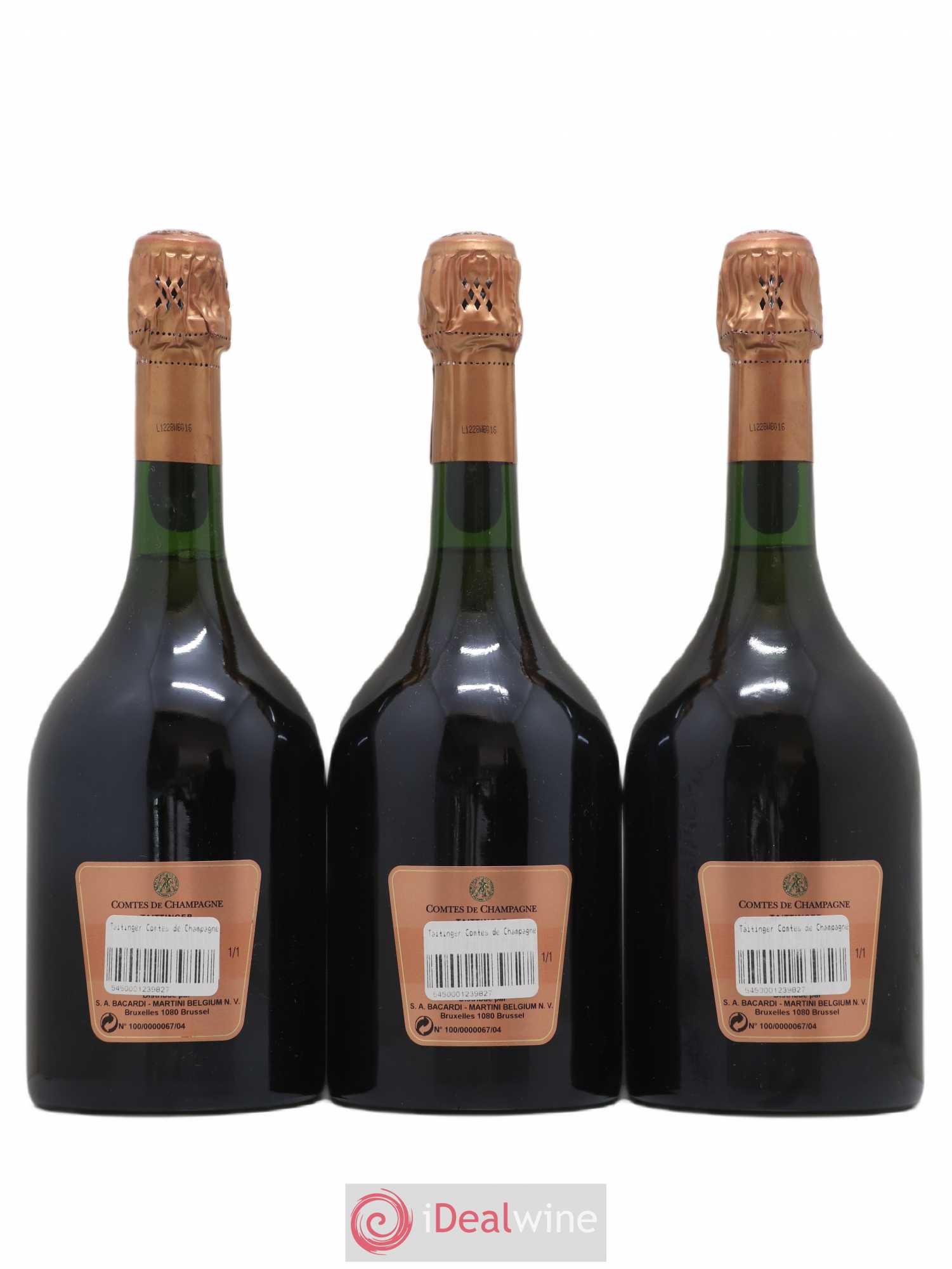 Comtes de Champagne Rosé Grand Cru Brut Taittinger Brut 1995 - Lot de 3 bouteilles - 1