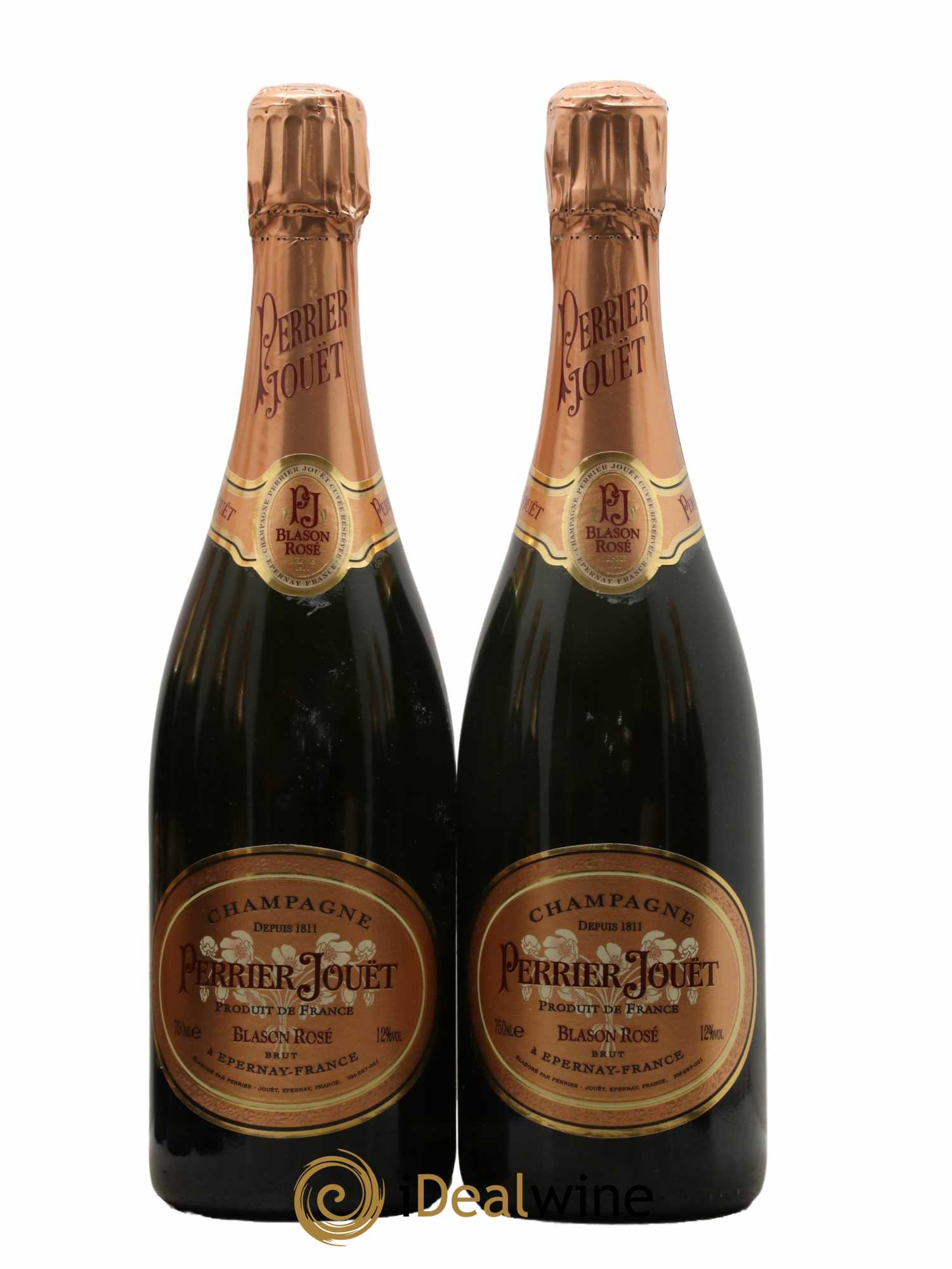Champagne - Blason Rosé de Perrier Jouët - Lot de 2 bouteilles - 0