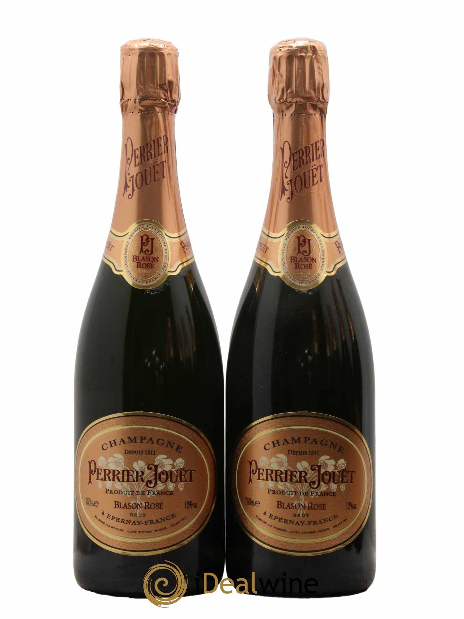 Champagne - Blason Rosé de Perrier Jouët - Lot de 2 bouteilles - 0