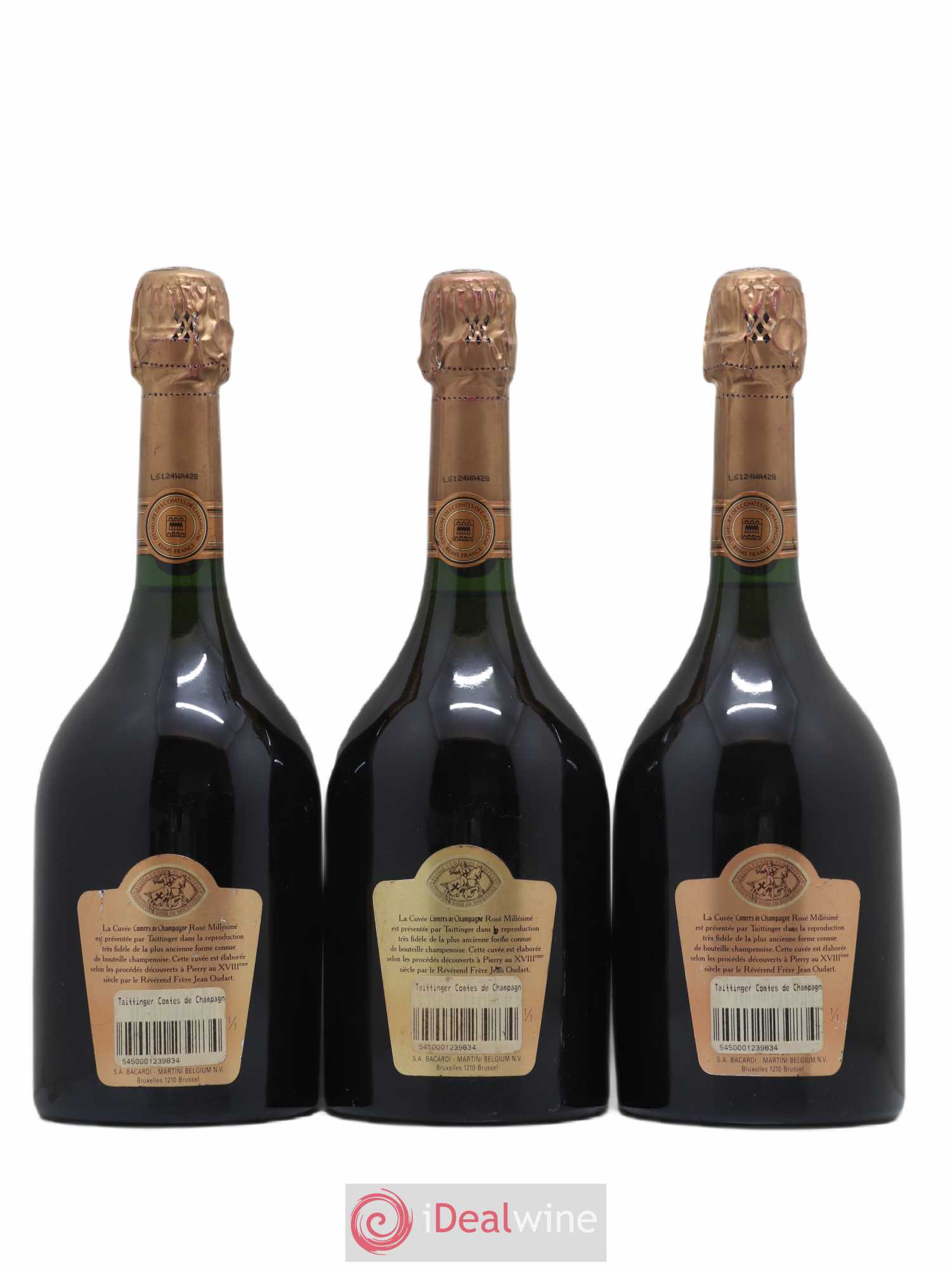 Comtes de Champagne Rosé Grand Cru Brut Taittinger Brut 1986 - Lot de 3 bouteilles - 1