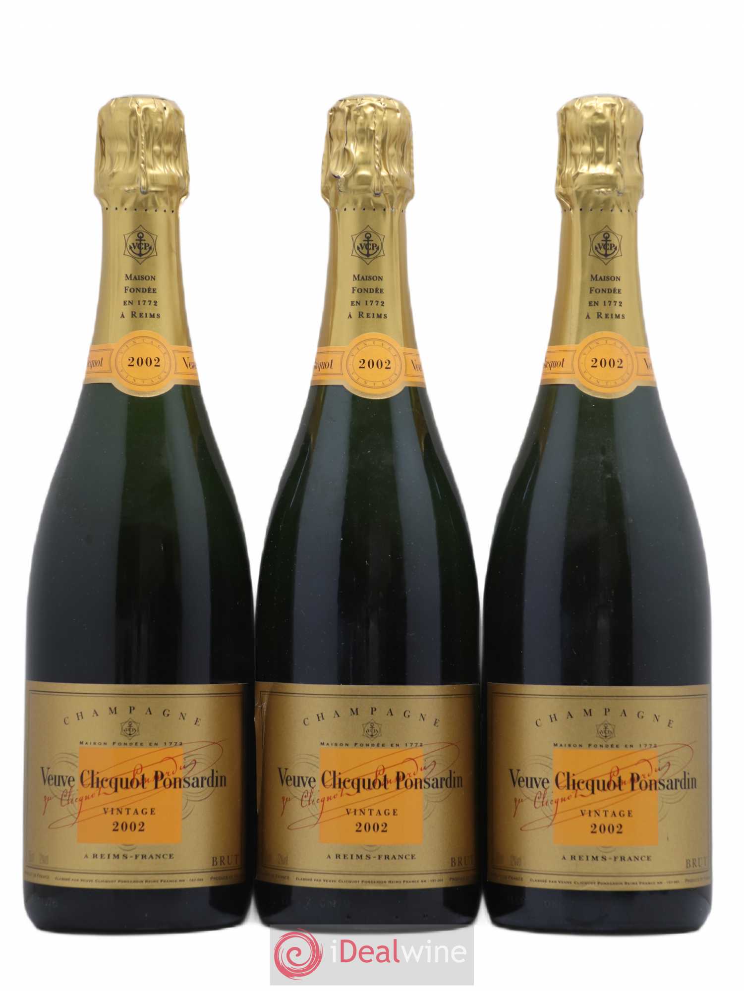 Brut Millésimé Veuve Clicquot 2002 - Lot de 3 bouteilles - 0