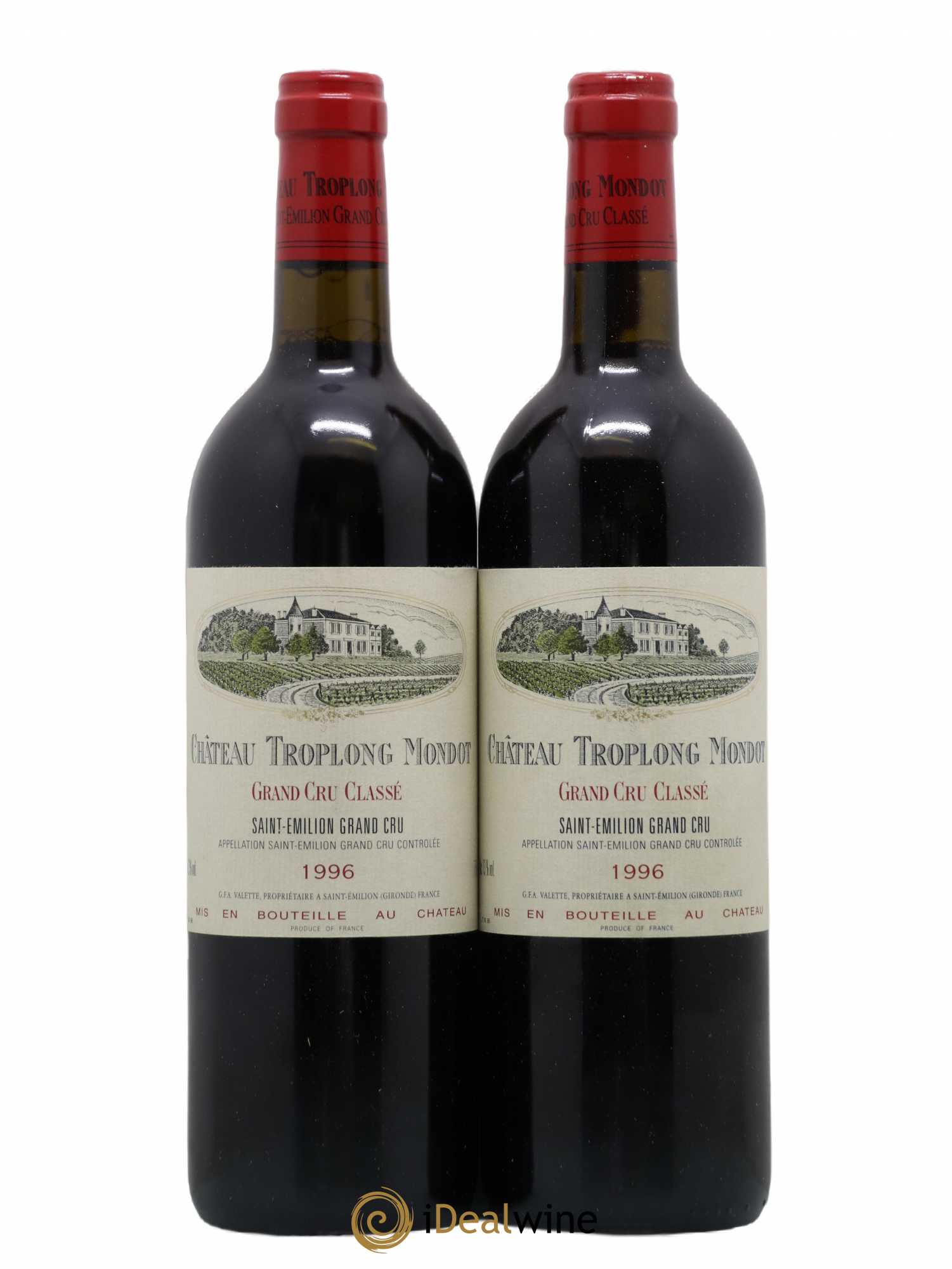 Château Troplong Mondot 1er Grand Cru Classé B 1996 - Lot de 2 bouteilles - 0