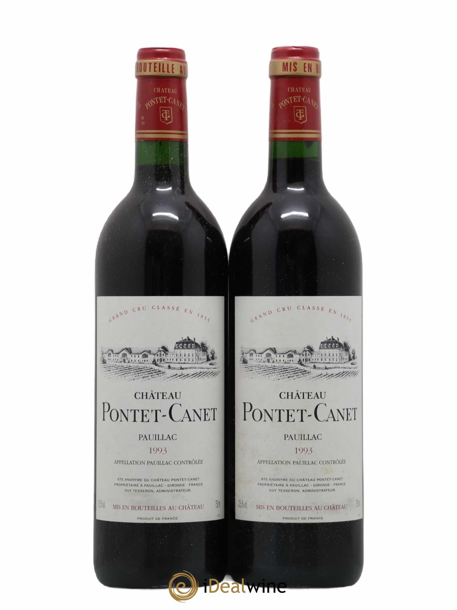 Château Pontet Canet 5ème Grand Cru Classé 1993 - Lot de 2 bouteilles - 0