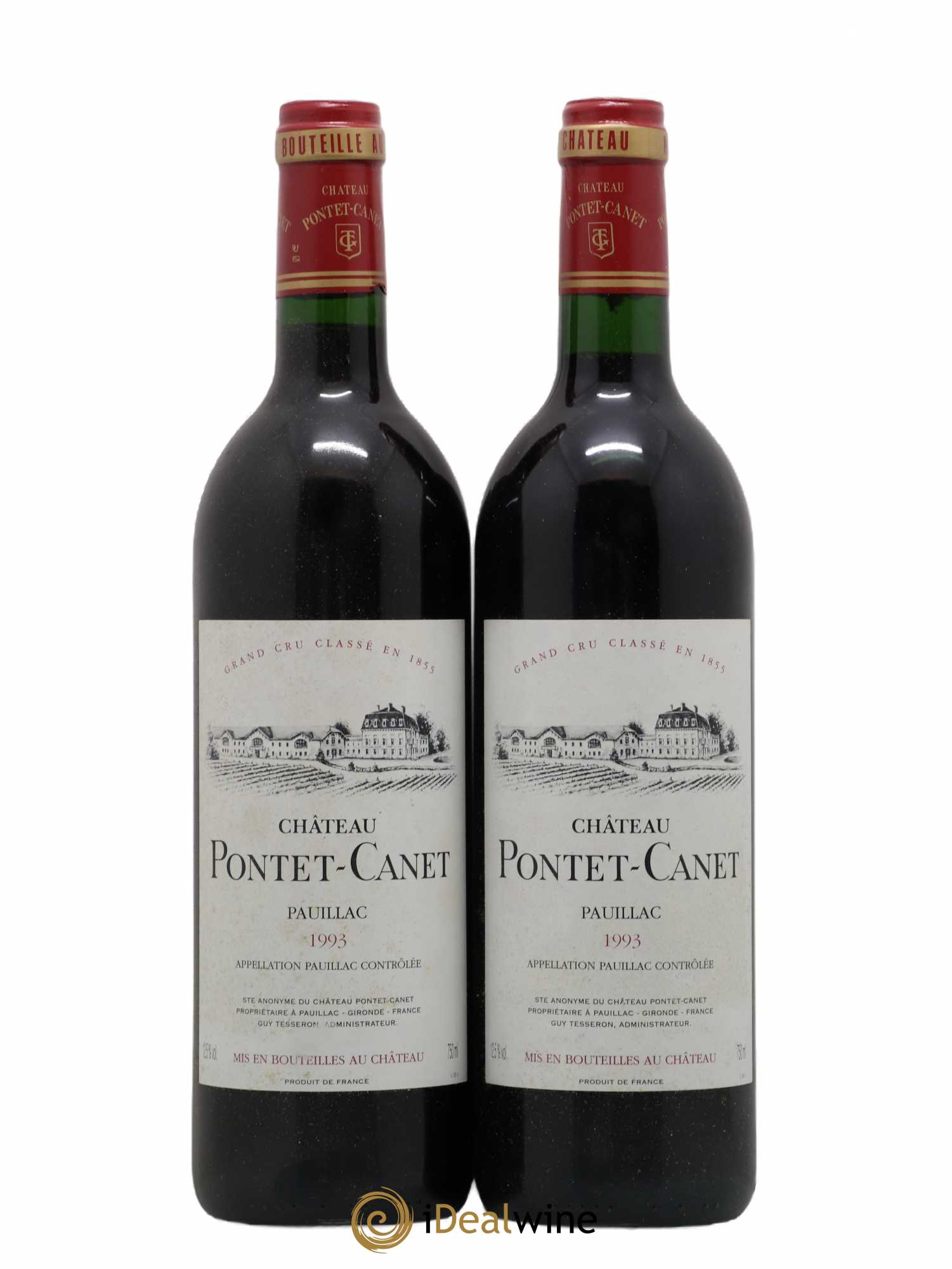 Château Pontet Canet 5ème Grand Cru Classé 1993 - Lot de 2 bouteilles - 0