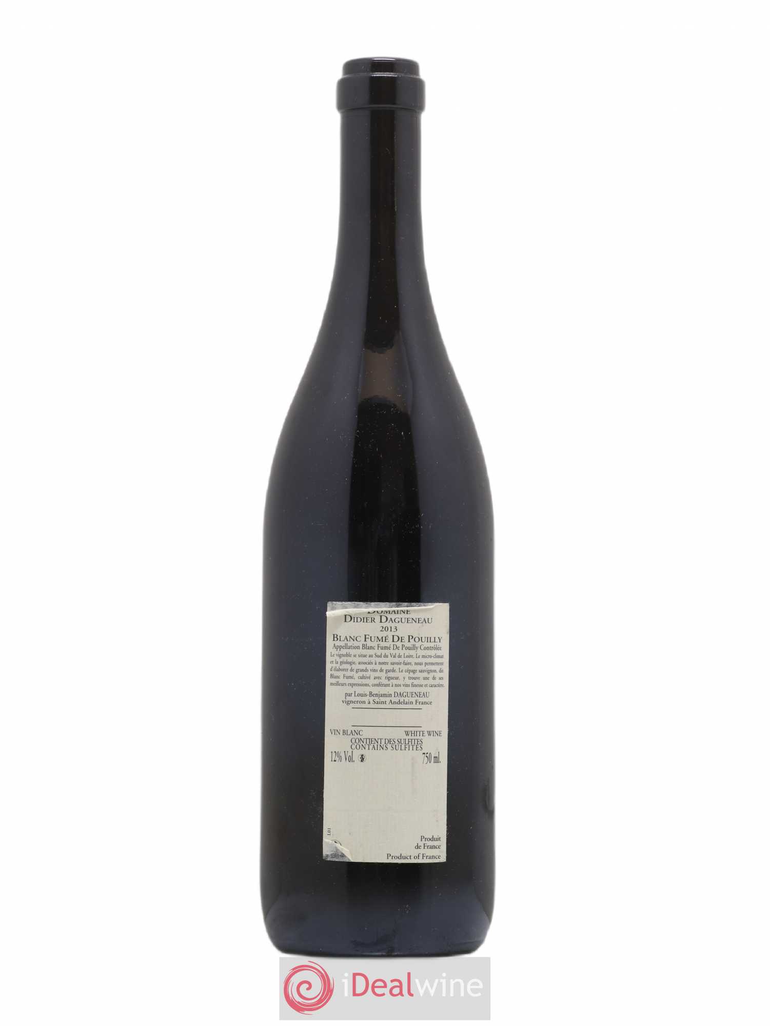 Pouilly-Fumé Blanc Fumé de Pouilly Dagueneau (Domaine Didier - Louis-Benjamin) 2013 - Lot de 1 bouteille - 1