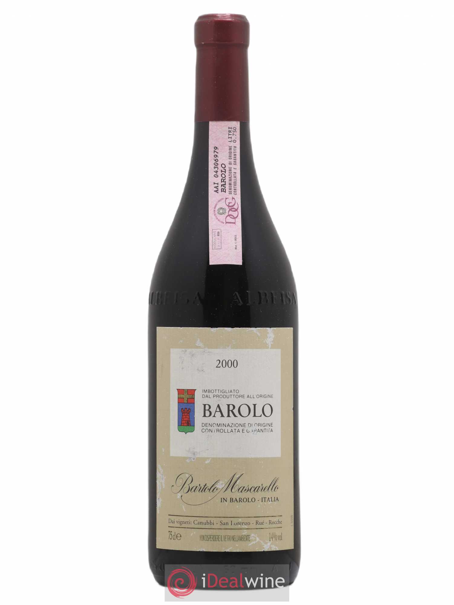 Barolo DOCG Bartolo Mascarello 2000 - Lot de 1 bouteille - 0