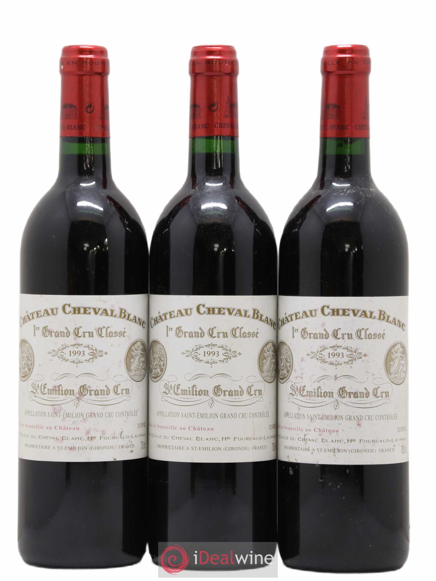 Château Cheval Blanc 1er Grand Cru Classé A 1993 - Lot de 3 bouteilles - 0