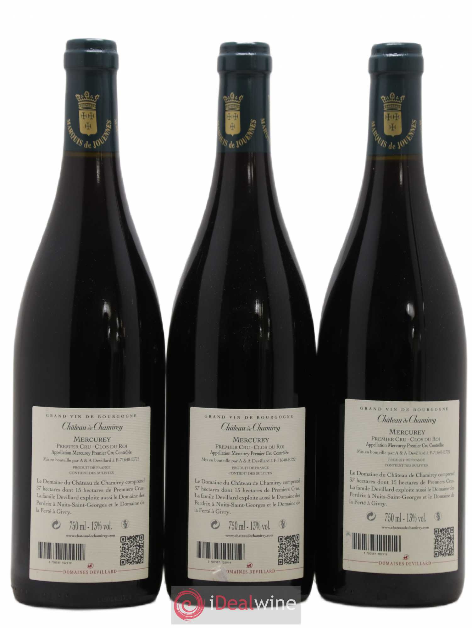 Mercurey 1er Cru Clos du Roi Chateau de Chamirey 2014 - Posten von 3 Flaschen - 1
