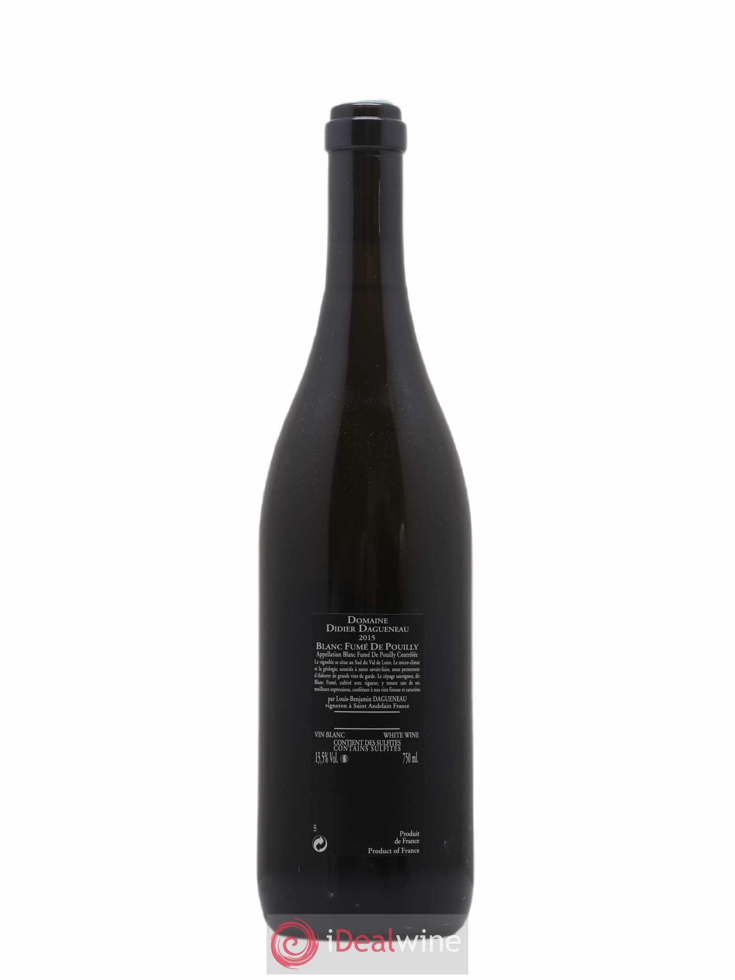 Vin de France (anciennement Pouilly-Fumé) Silex Dagueneau (Domaine Didier - Louis-Benjamin) 2015 - Lot de 1 bouteille - 1