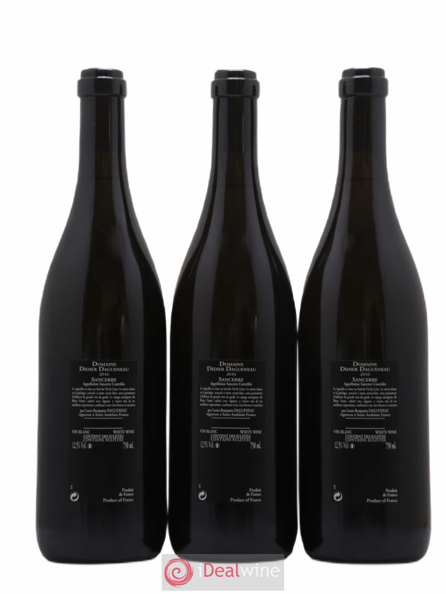 Sancerre Le Mont Damné Chavignol Dagueneau (Domaine Didier - Louis-Benjamin) 2016 - Lot de 3 bouteilles - 1