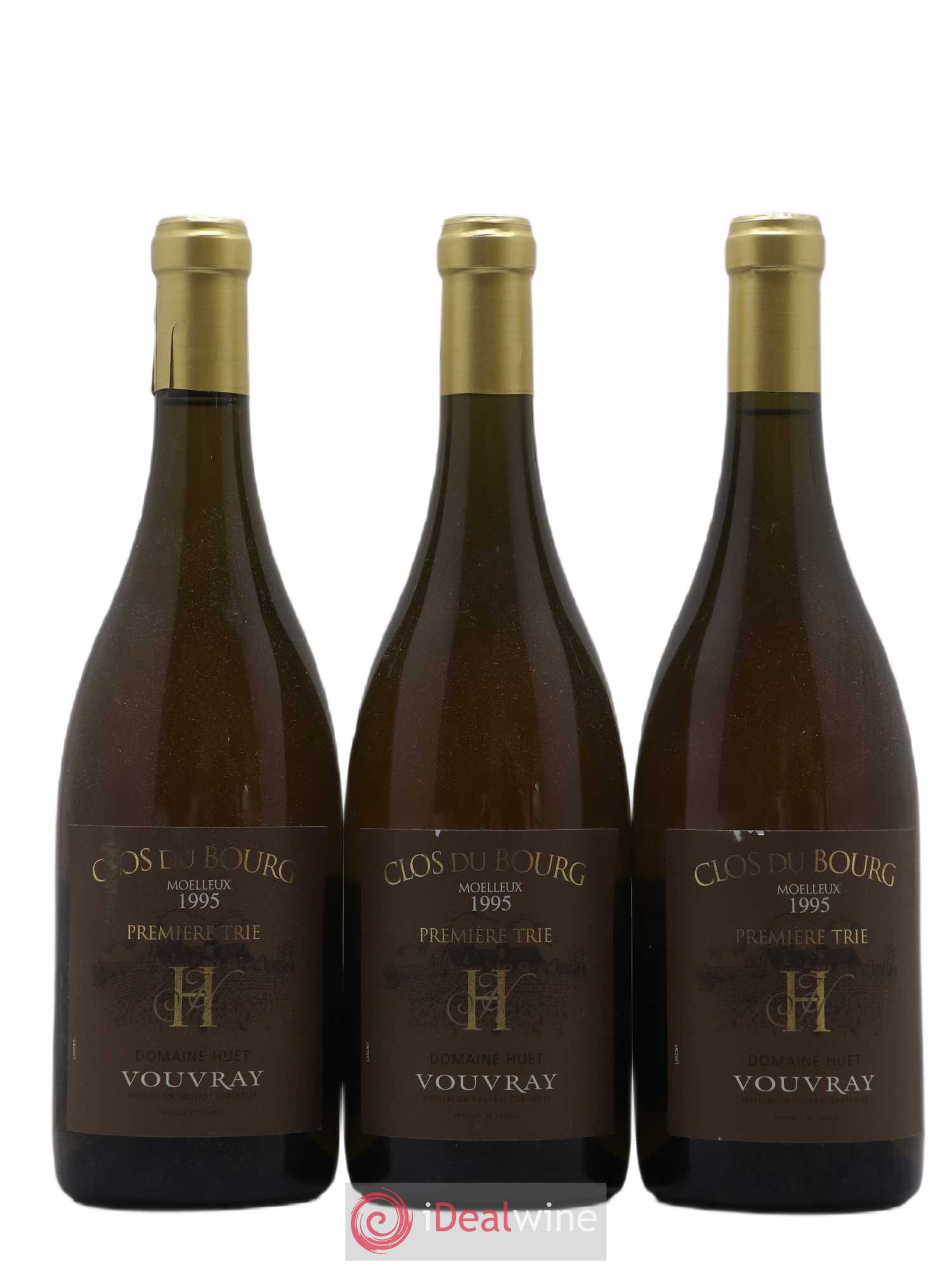 Vouvray Clos du Bourg Moelleux 1ère trie Domaine Huet 1995 - Lotto di 3 bottiglie - 0