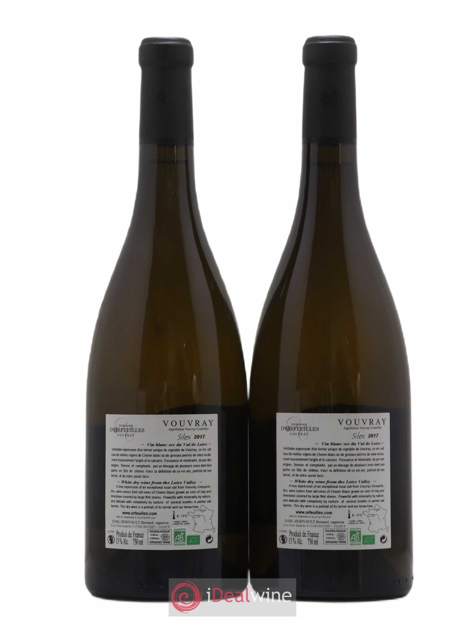 Vouvray Orfeuilles Silex 2017 - Lot de 2 bouteilles - 1