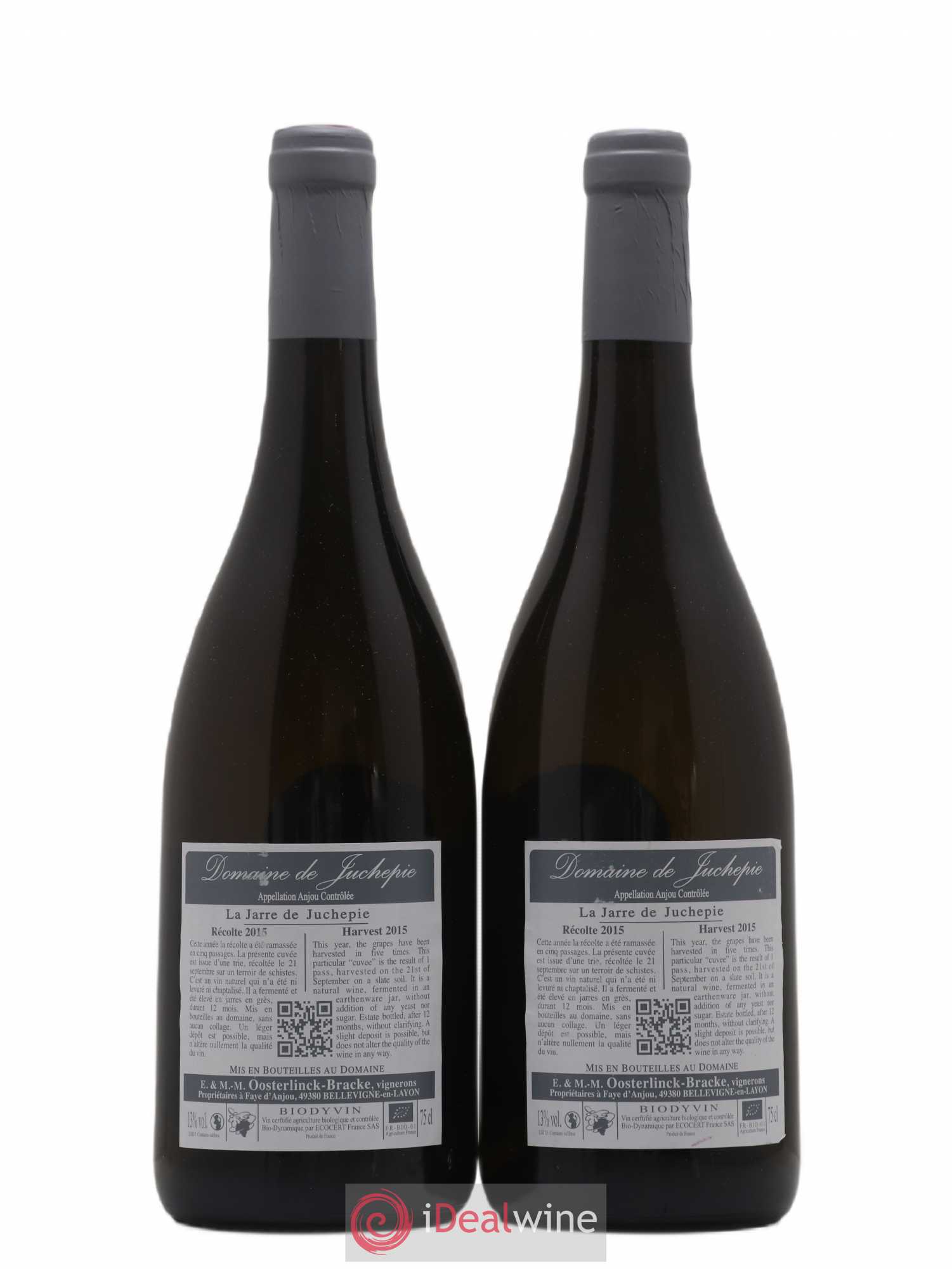 Anjou Jarre De Juchepie Oosterlinck-Bracke 2015 - Posten von 2 Flaschen - 1