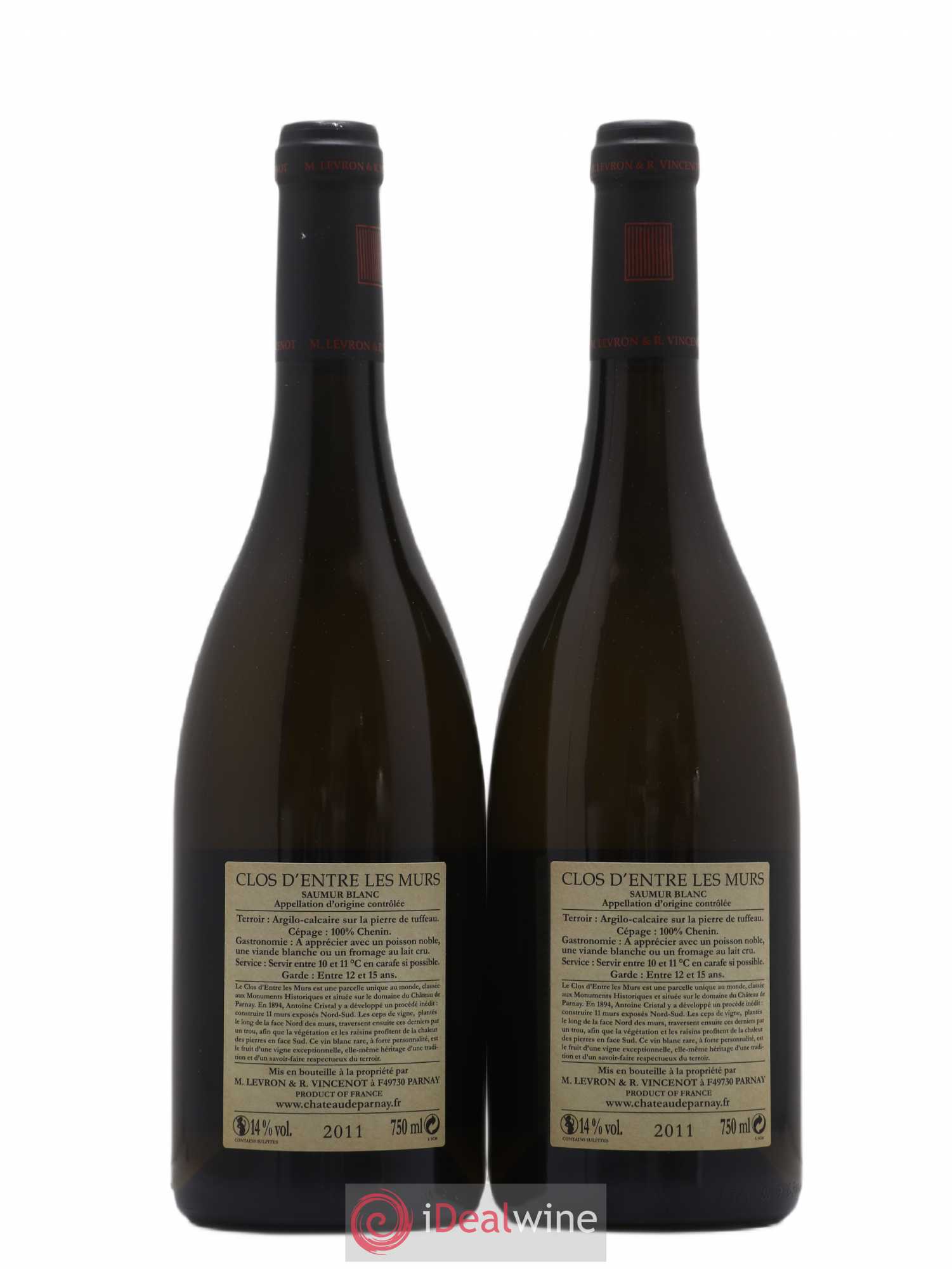 Saumur Clos Entre Les Murs Château de Parnay 2011 - Posten von 2 Flaschen - 1