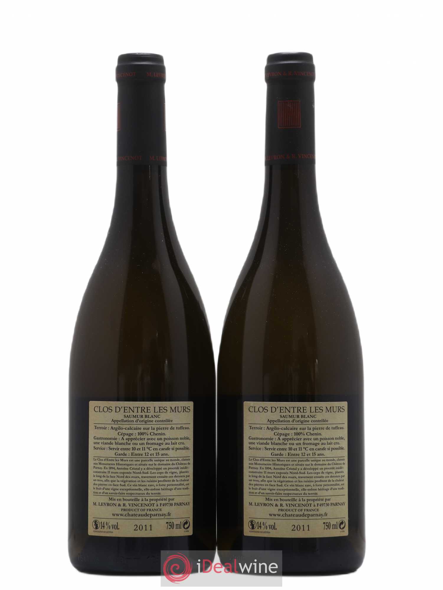 Saumur Clos Entre Les Murs Château de Parnay 2011 - Posten von 2 Flaschen - 1