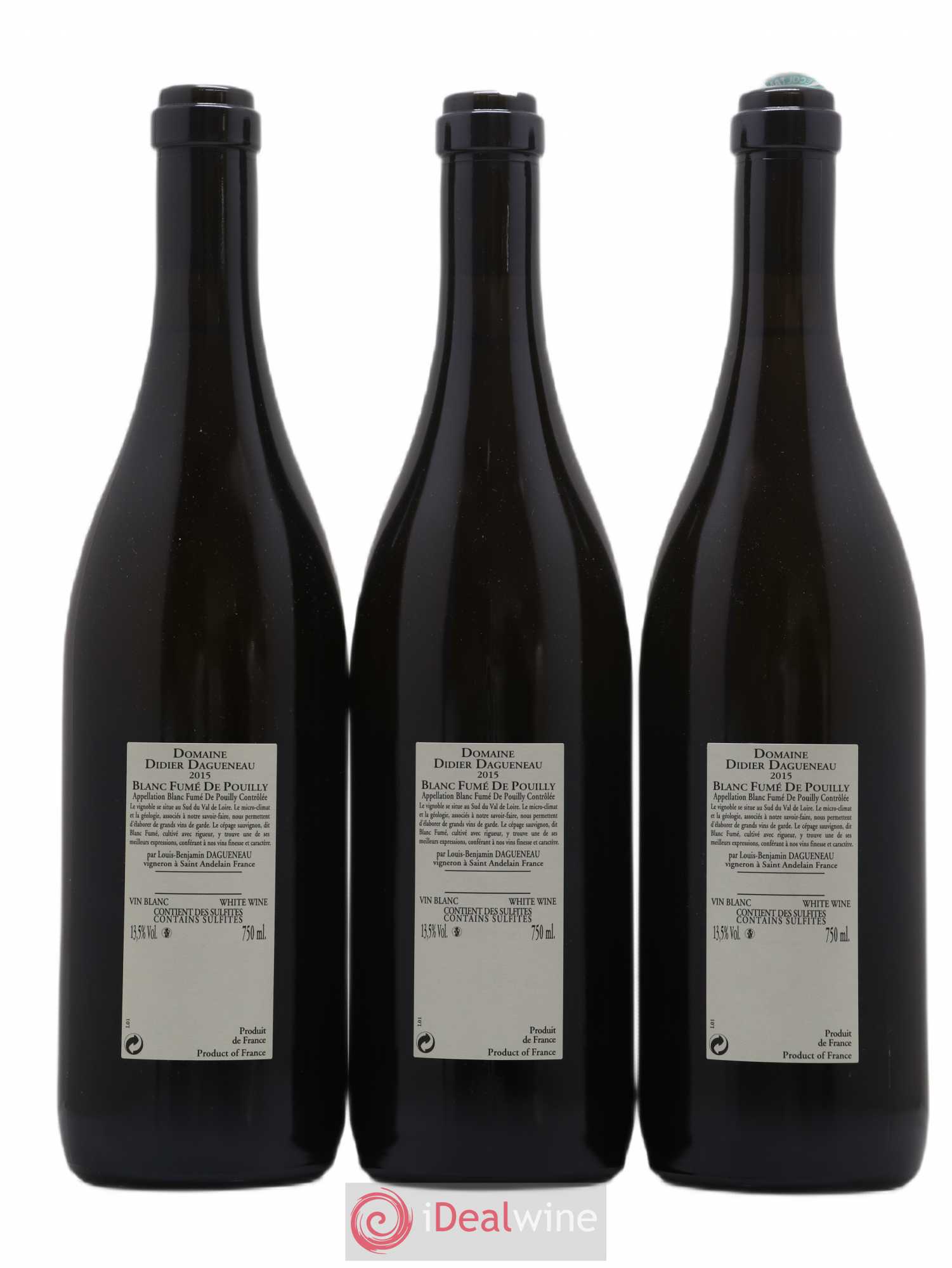 Vin de France (anciennement Pouilly-Fumé) Buisson Renard Dagueneau (Domaine Didier - Louis-Benjamin) 2015 - Lot de 3 bouteilles - 1