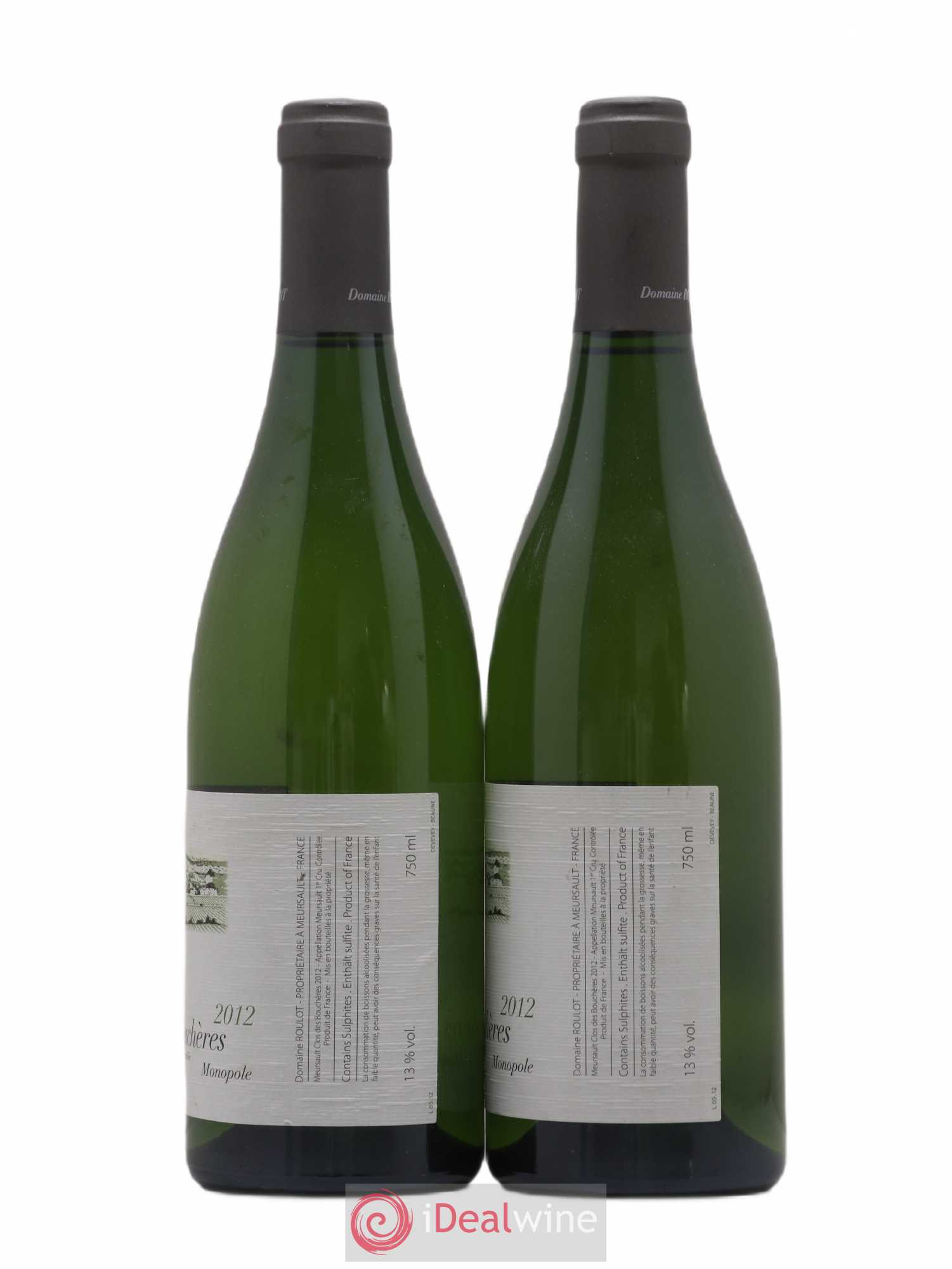 Meursault 1er Cru Clos des Bouchères Roulot (Domaine) 2012 - Lot de 2 bouteilles - 1