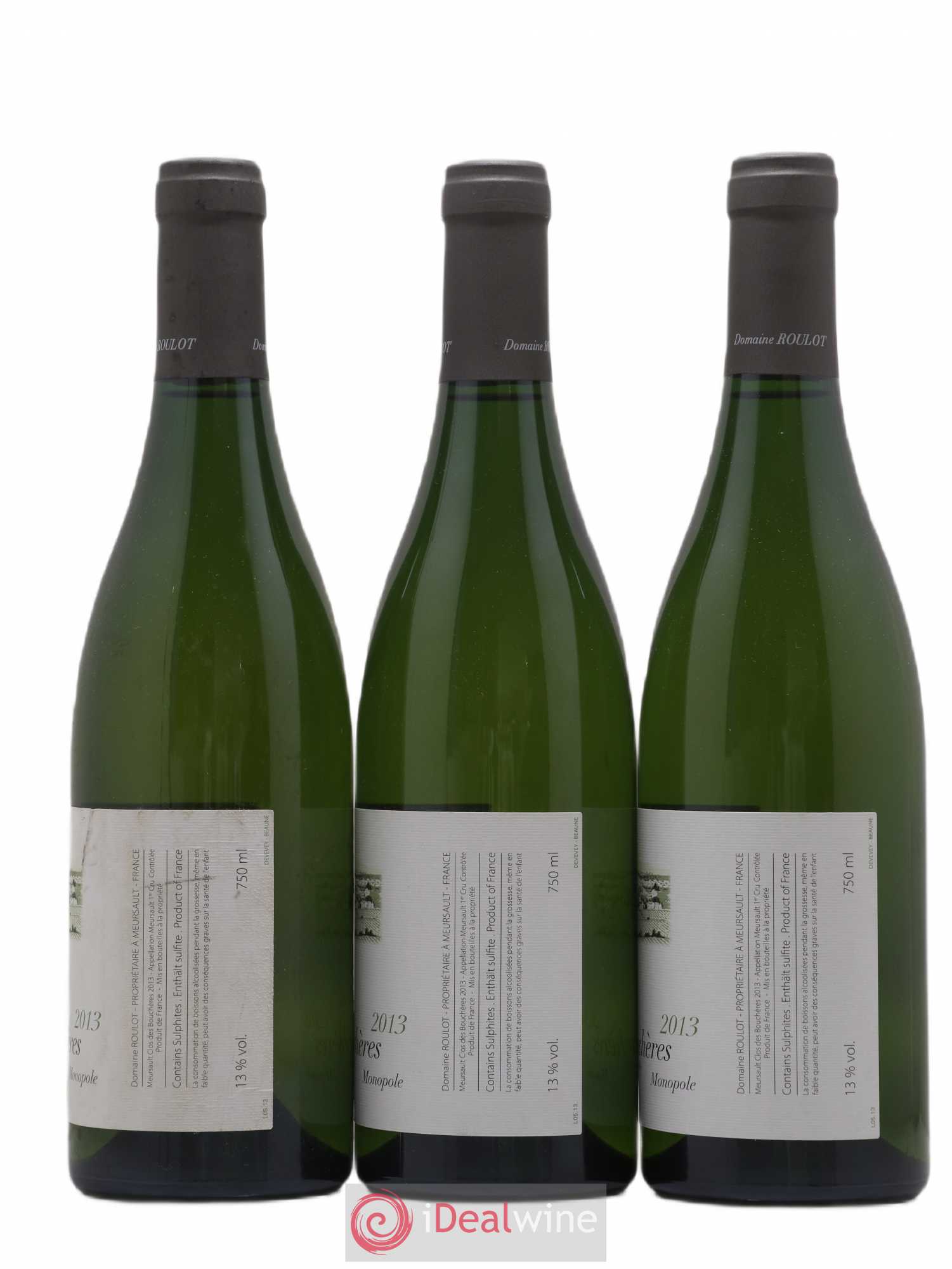 Meursault 1er Cru Clos des Bouchères  Roulot (Domaine) 2013 - Lot de 3 bouteilles - 1