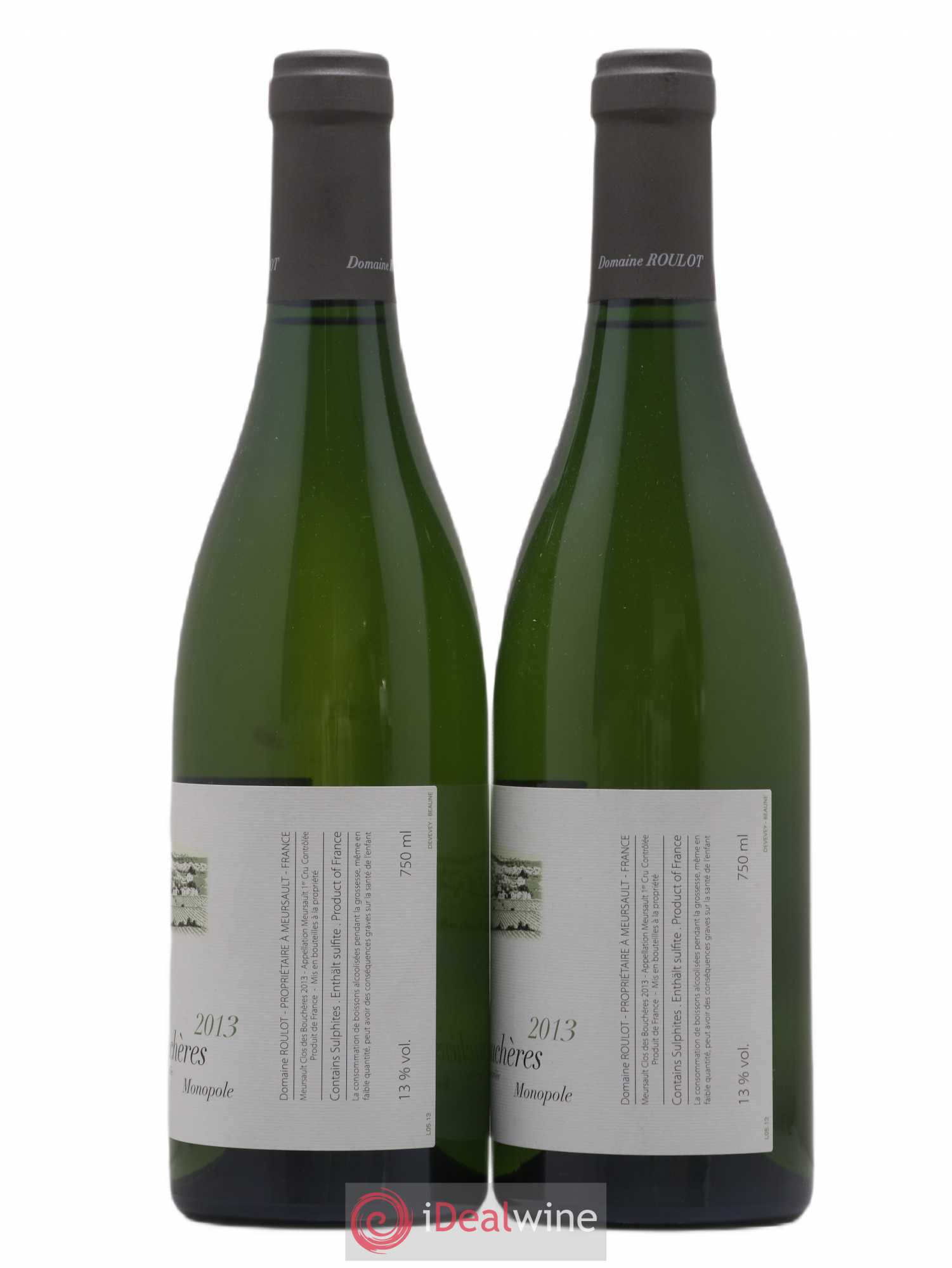 Meursault 1er Cru Clos des Bouchères Roulot (Domaine) 2013 - Lot de 2 bouteilles - 1