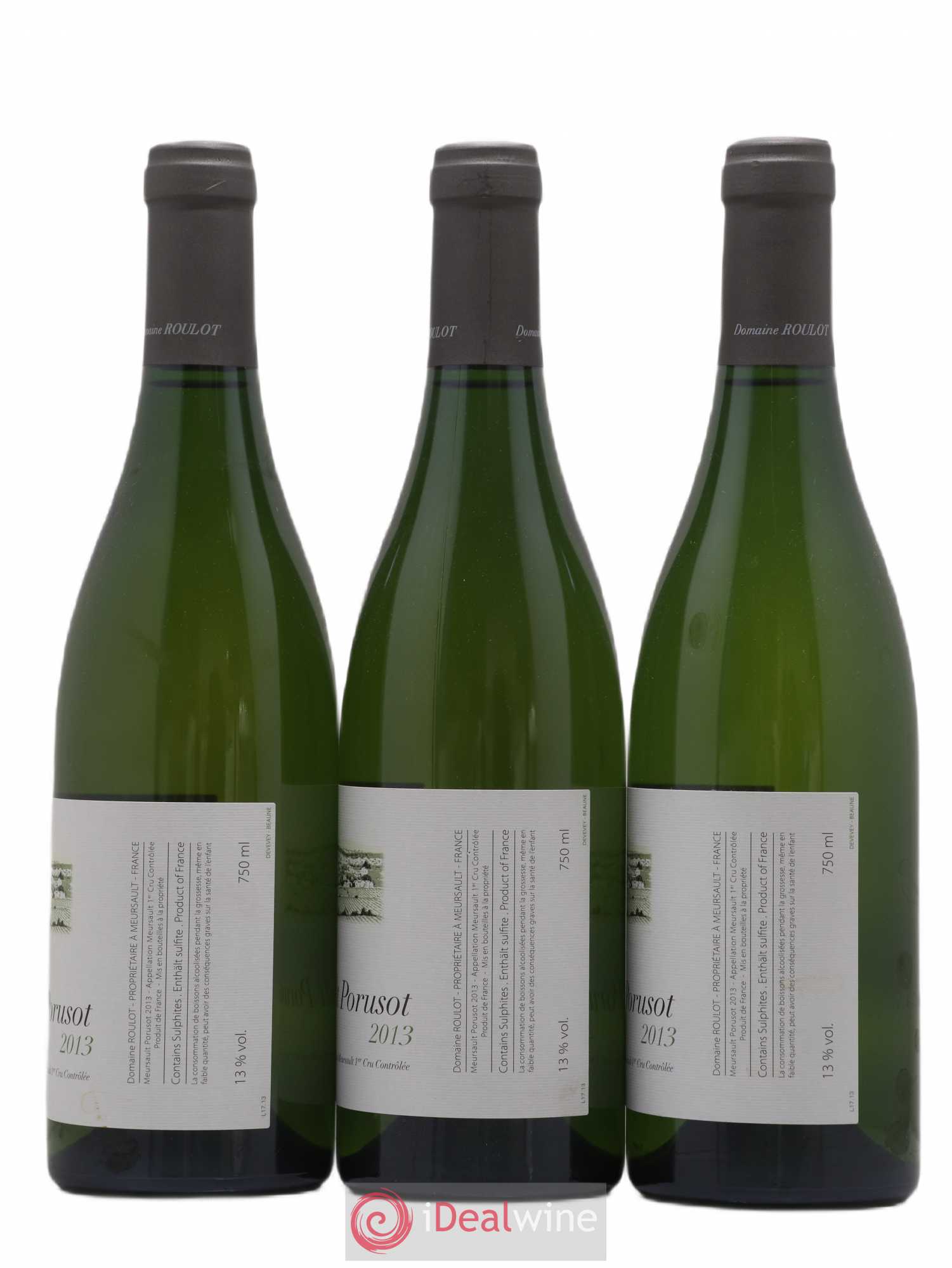 Meursault 1er Cru Le Porusot Roulot (Domaine) 2013 - Lot de 3 bouteilles - 1
