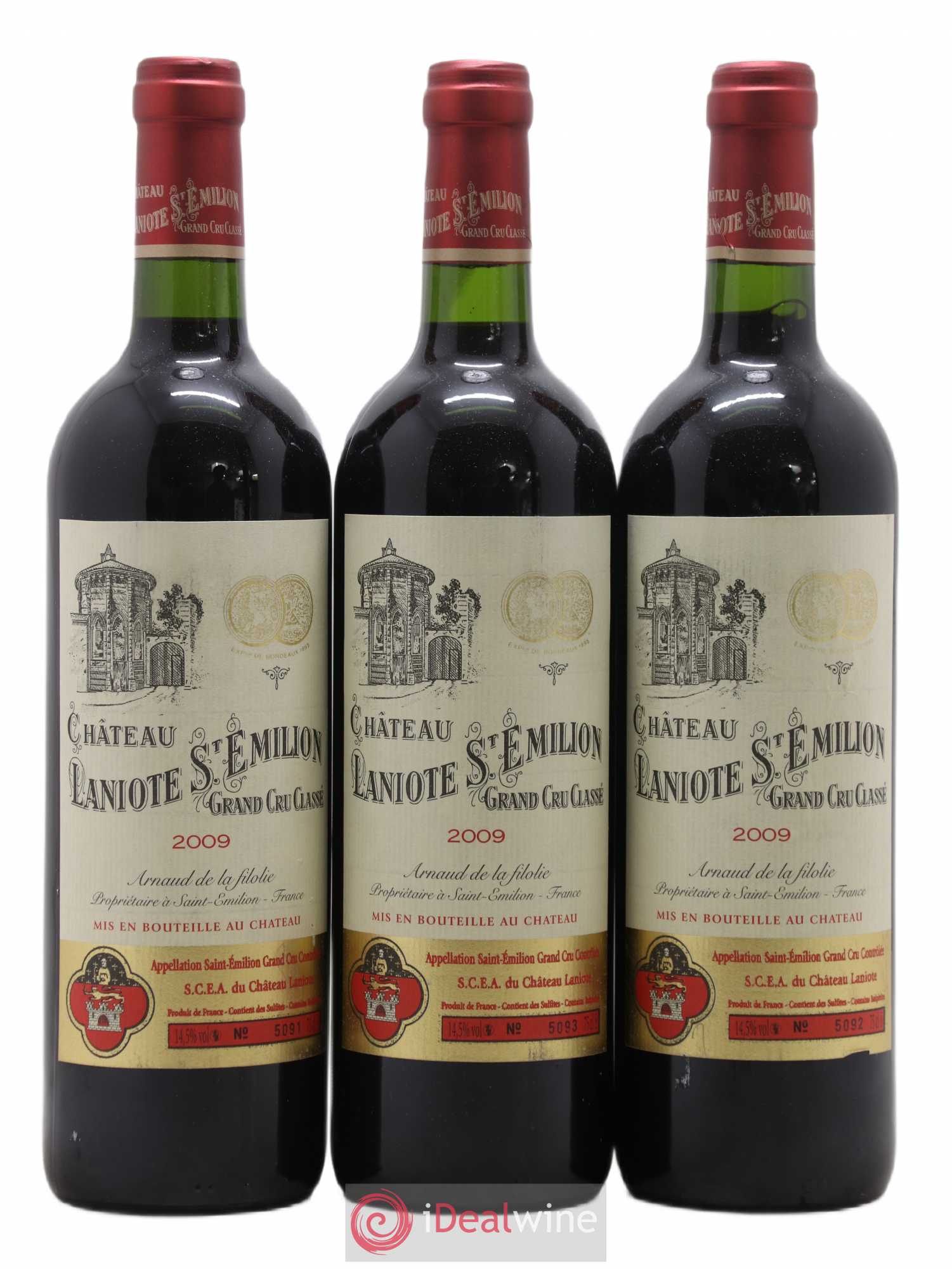 Château Laniote Grand Cru Classé 2009 - Lot de 3 bouteilles - 0