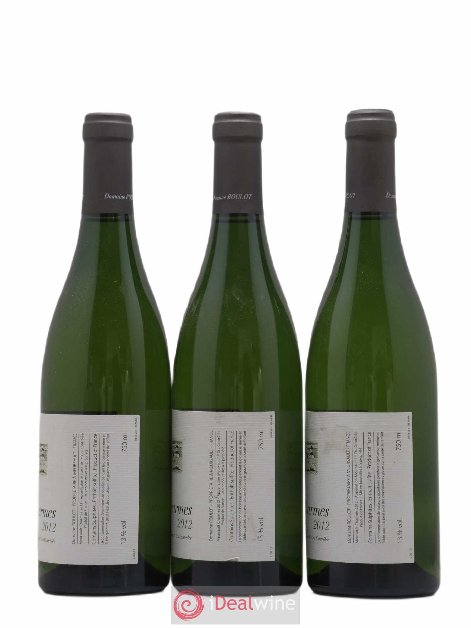 Meursault 1er Cru Charmes Roulot (Domaine) 2012 - Lot de 3 bouteilles - 1