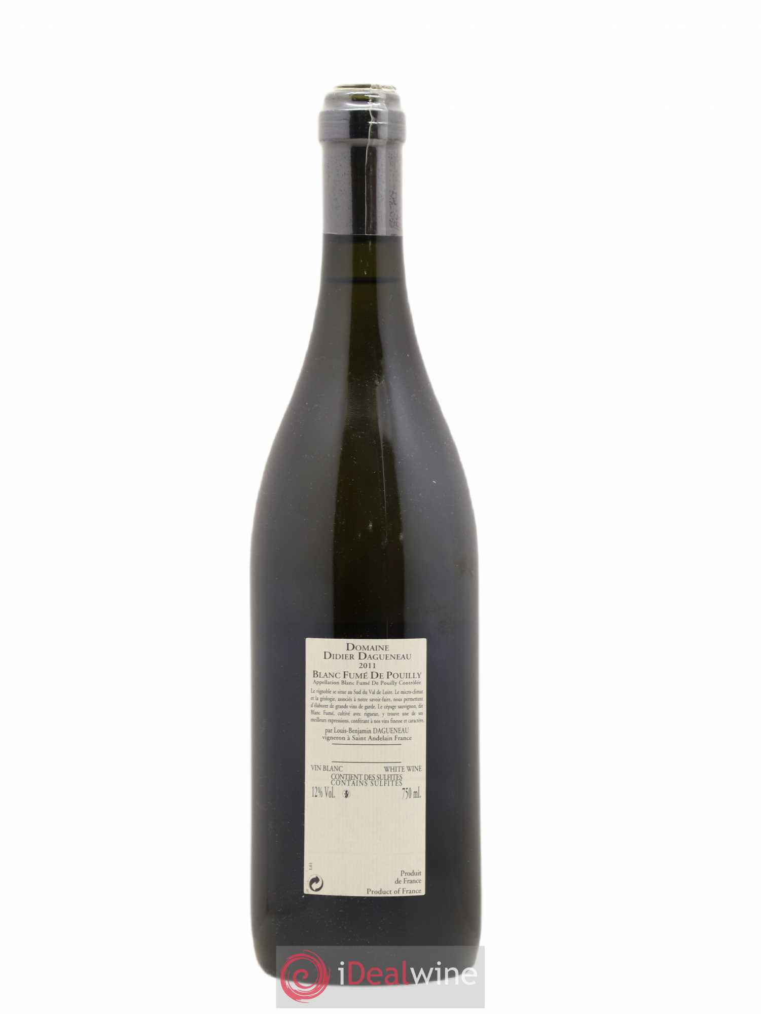 Pouilly-Fumé Blanc Fumé de Pouilly Dagueneau (Domaine Didier - Louis-Benjamin) 2011 - Lot de 1 bouteille - 1