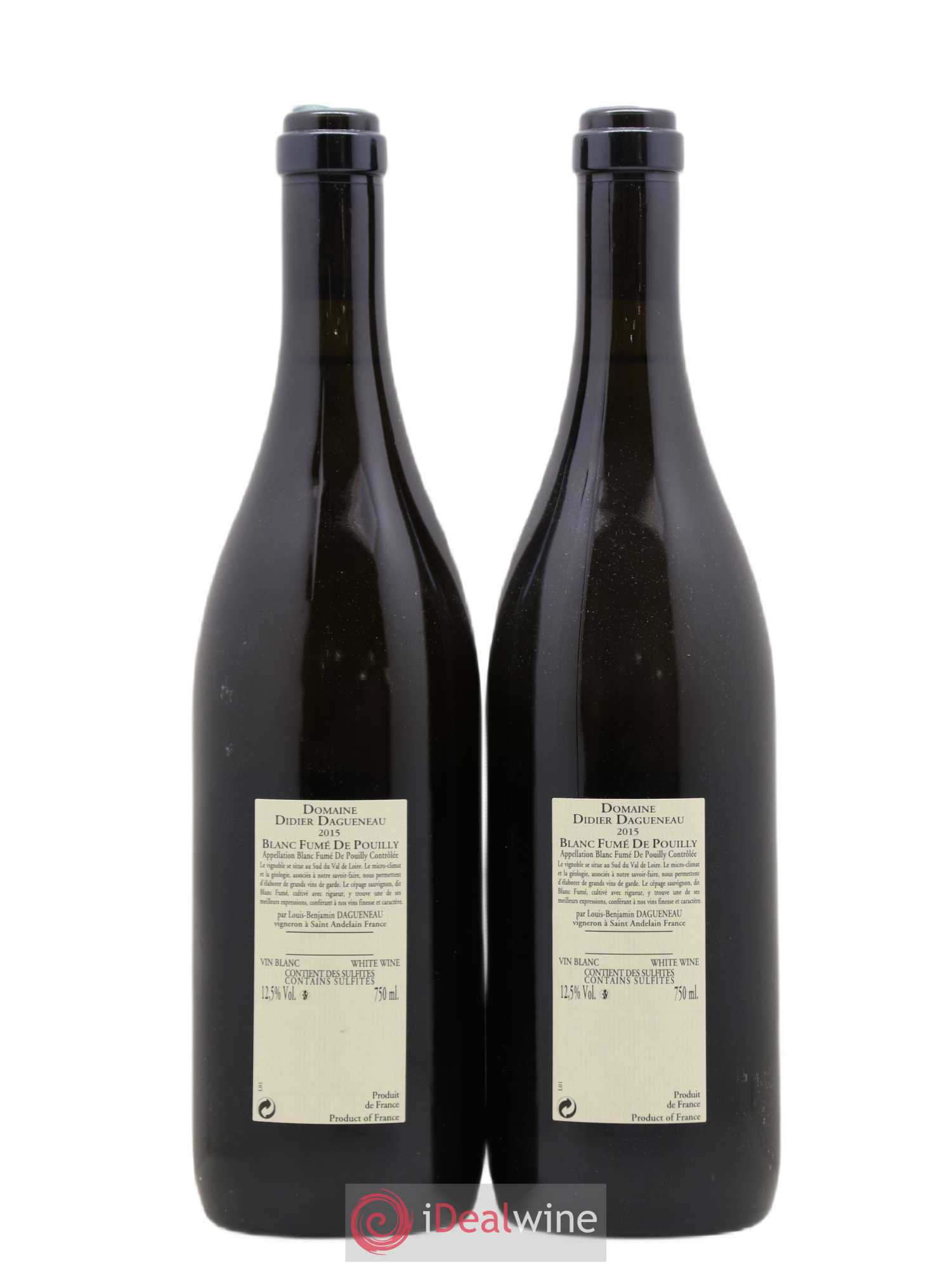 Pouilly-Fumé Blanc Fumé de Pouilly Dagueneau (Domaine Didier - Louis-Benjamin) 2015 - Lot de 2 bouteilles - 1