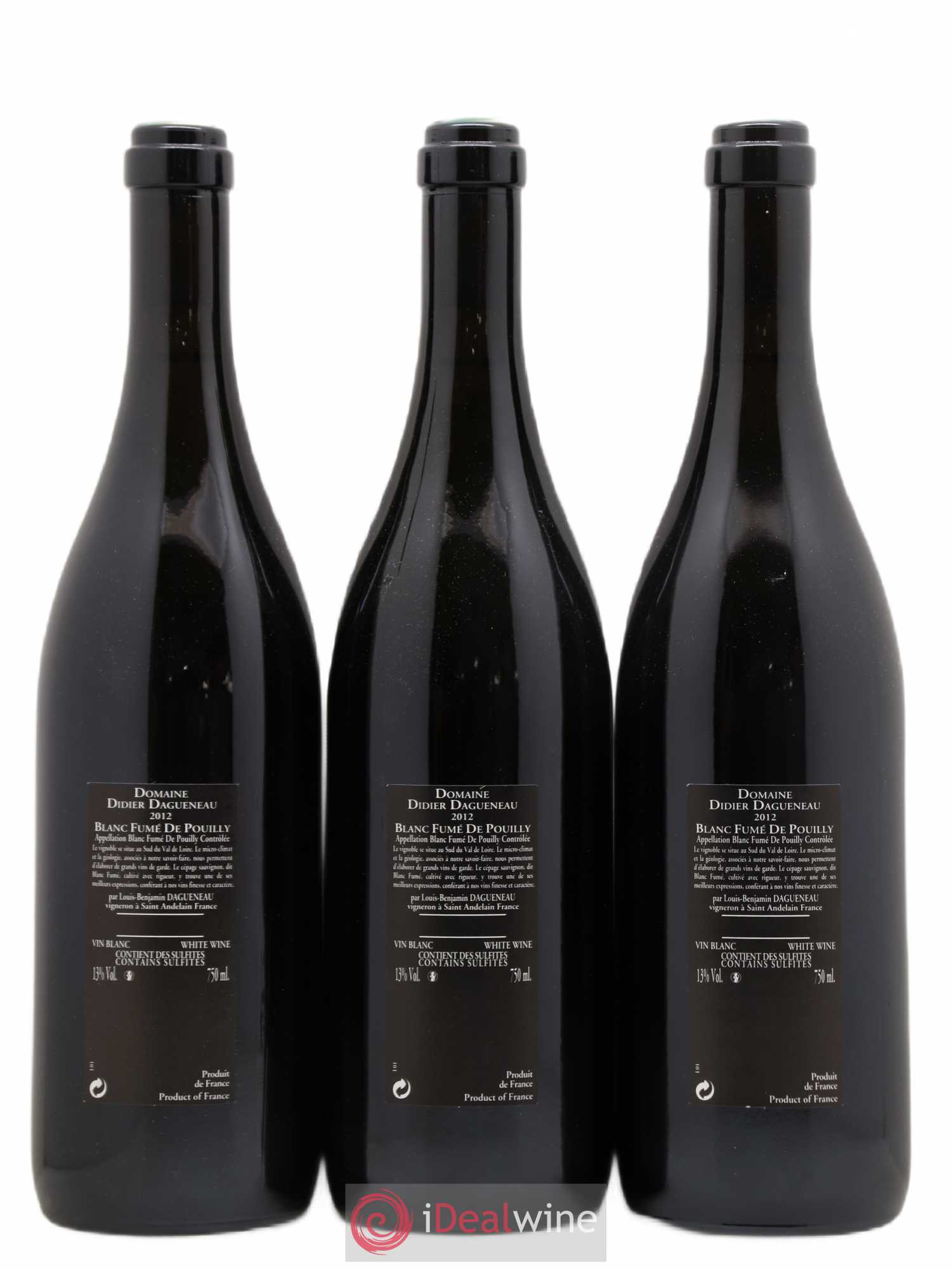 Vin de France (anciennement Pouilly-Fumé) Silex Dagueneau (Domaine Didier - Louis-Benjamin) 2012 - Lot de 3 bouteilles - 1