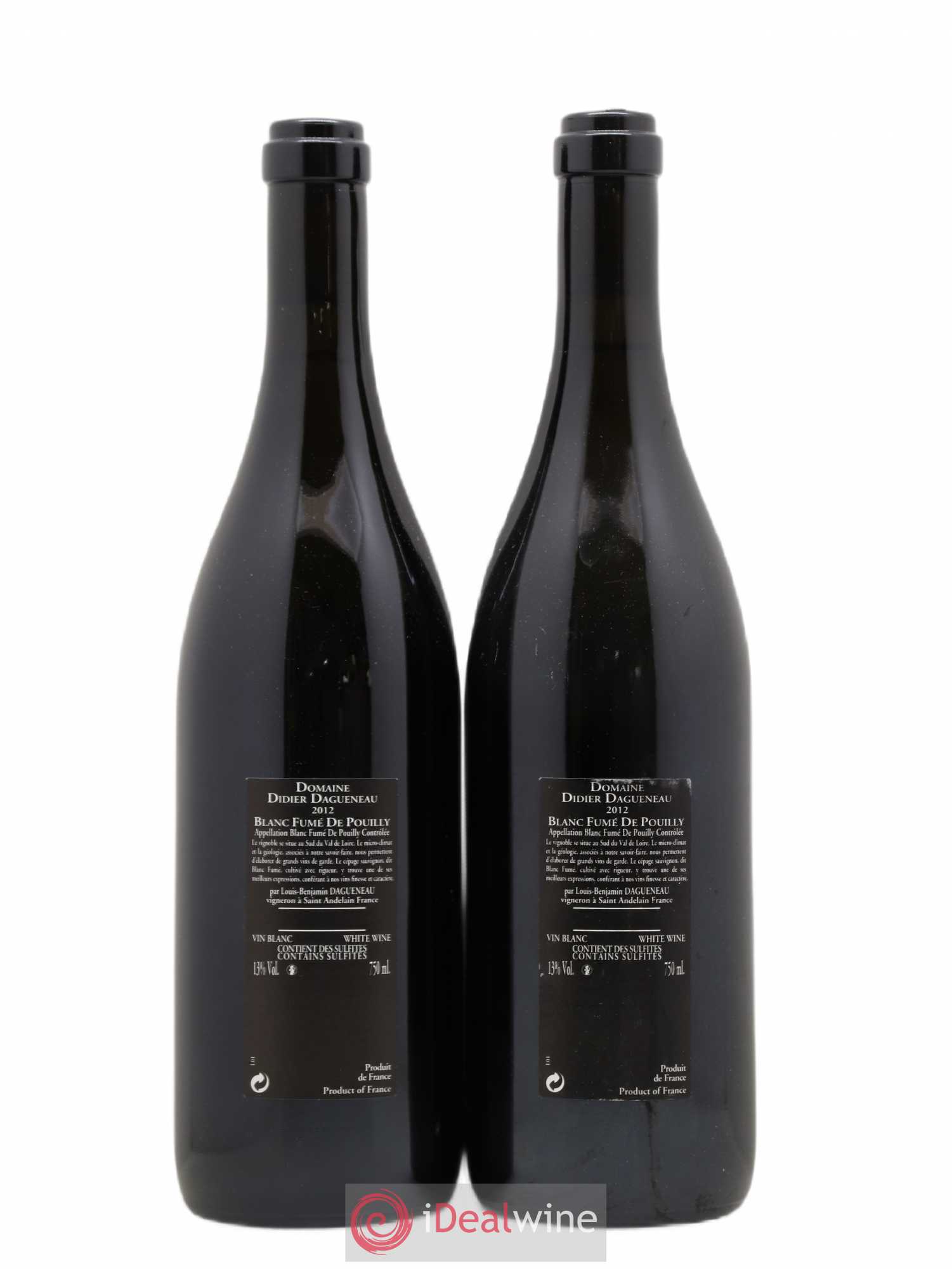 Vin de France (anciennement Pouilly-Fumé) Silex Dagueneau (Domaine Didier - Louis-Benjamin) 2012 - Lot de 2 bouteilles - 1