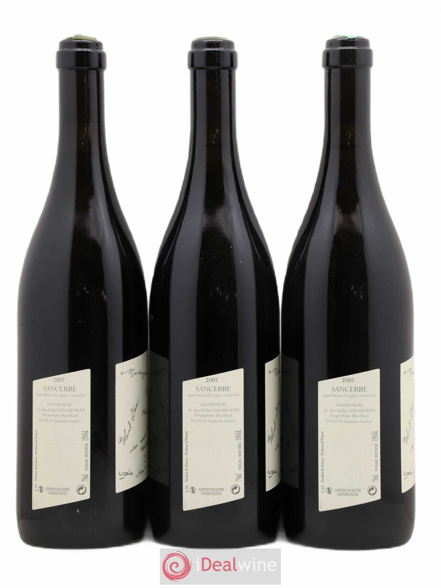 Sancerre Le Mont Damné Chavignol Dagueneau (Domaine Didier - Louis-Benjamin) 2007 - Lot de 3 bouteilles - 1