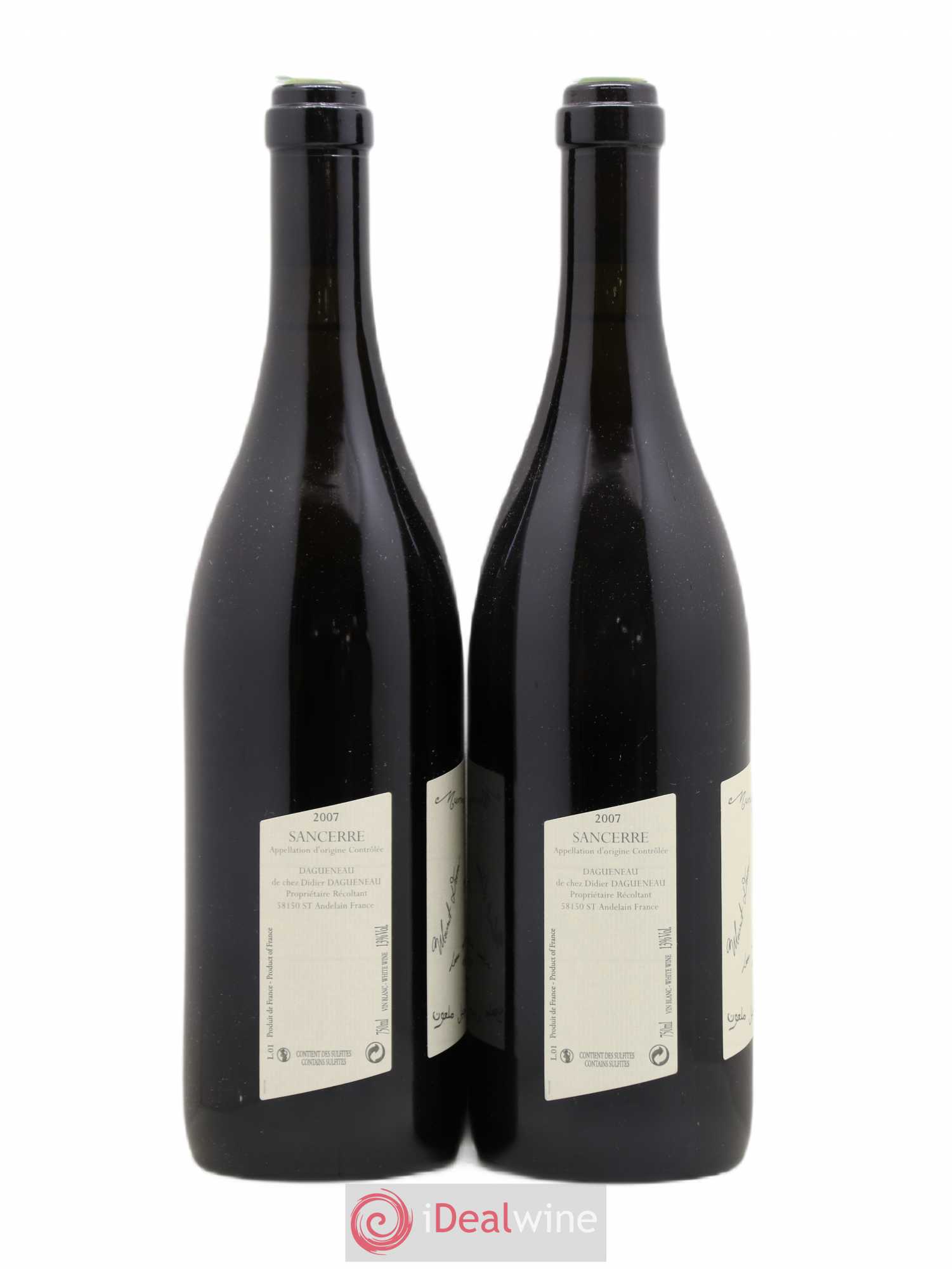 Sancerre Le Mont Damné Chavignol Dagueneau (Domaine Didier - Louis-Benjamin) 2007 - Lot de 2 bouteilles - 1