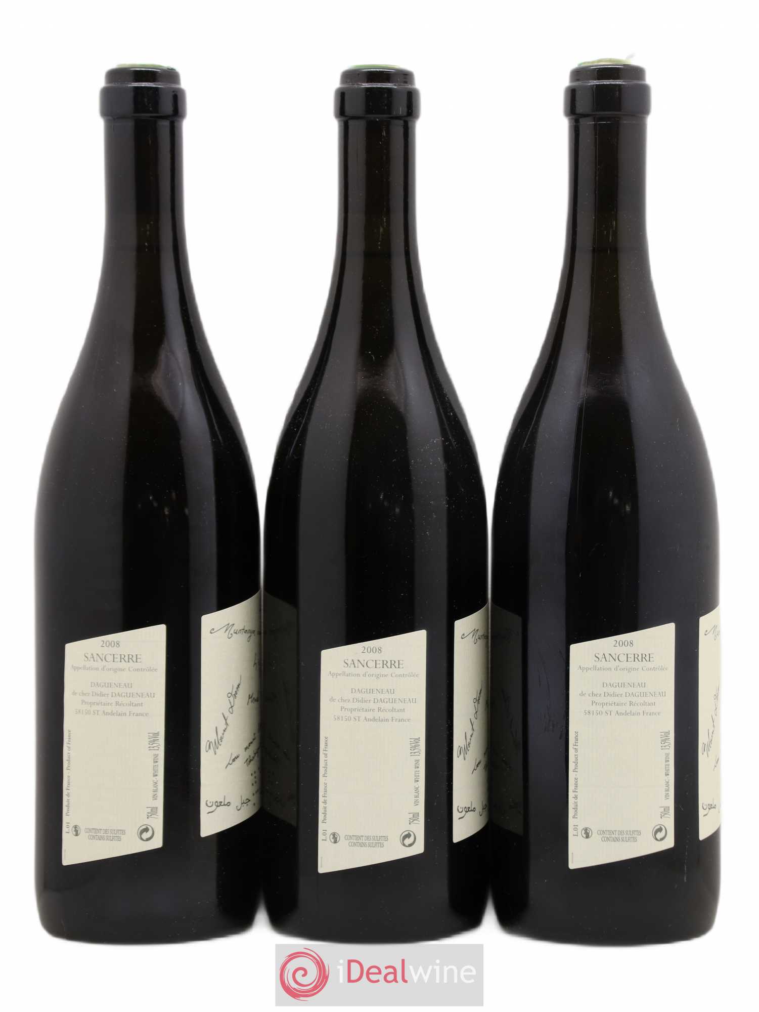 Sancerre Le Mont Damné Chavignol Dagueneau (Domaine Didier - Louis-Benjamin) 2008 - Lot de 3 bouteilles - 1