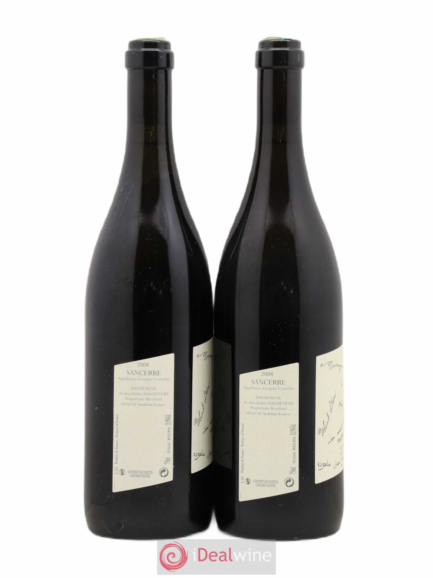 Sancerre Le Mont Damné Chavignol Dagueneau (Domaine Didier - Louis-Benjamin) 2008 - Lot de 2 bouteilles - 1