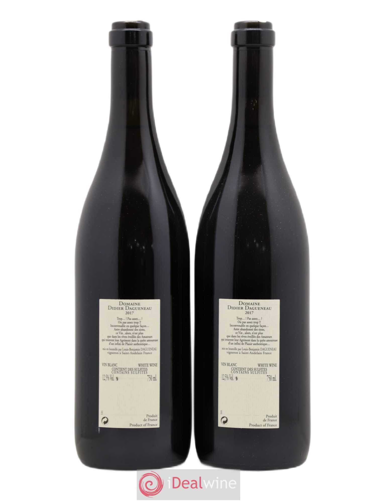 Pouilly-Fumé Blanc Fumé de Pouilly Dagueneau (Domaine Didier - Louis-Benjamin) 2017 - Lot de 2 bouteilles - 1