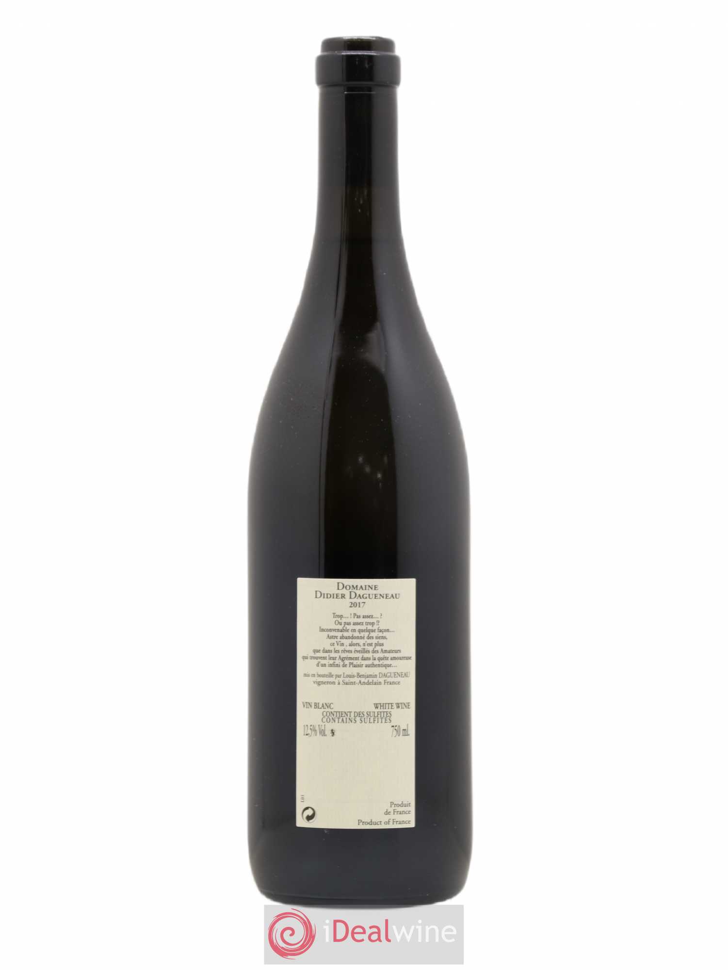 Pouilly-Fumé Blanc Fumé de Pouilly Dagueneau (Domaine Didier - Louis-Benjamin) 2017 - Lot de 1 bouteille - 1