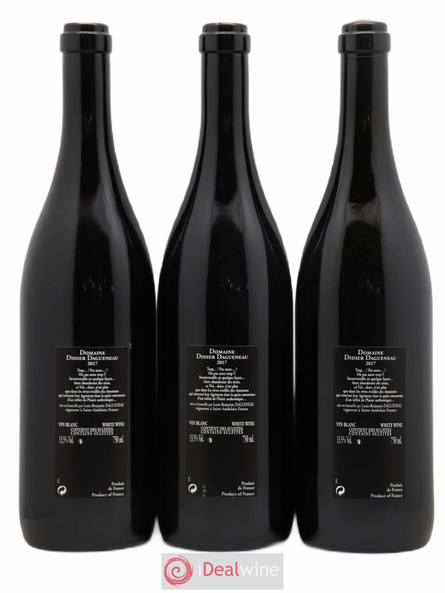 Vin de France (anciennement Pouilly-Fumé) Silex Dagueneau (Domaine Didier - Louis-Benjamin) 2017 - Lot de 3 bouteilles - 1