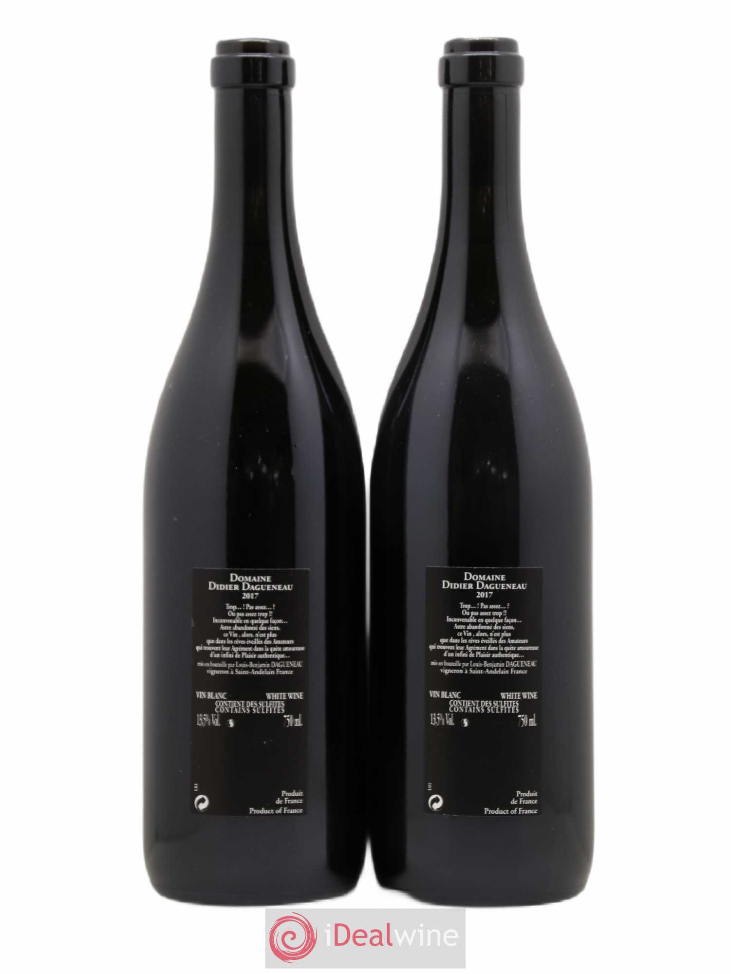 Vin de France (anciennement Pouilly-Fumé) Silex Dagueneau (Domaine Didier - Louis-Benjamin) 2017 - Lot de 2 bouteilles - 1