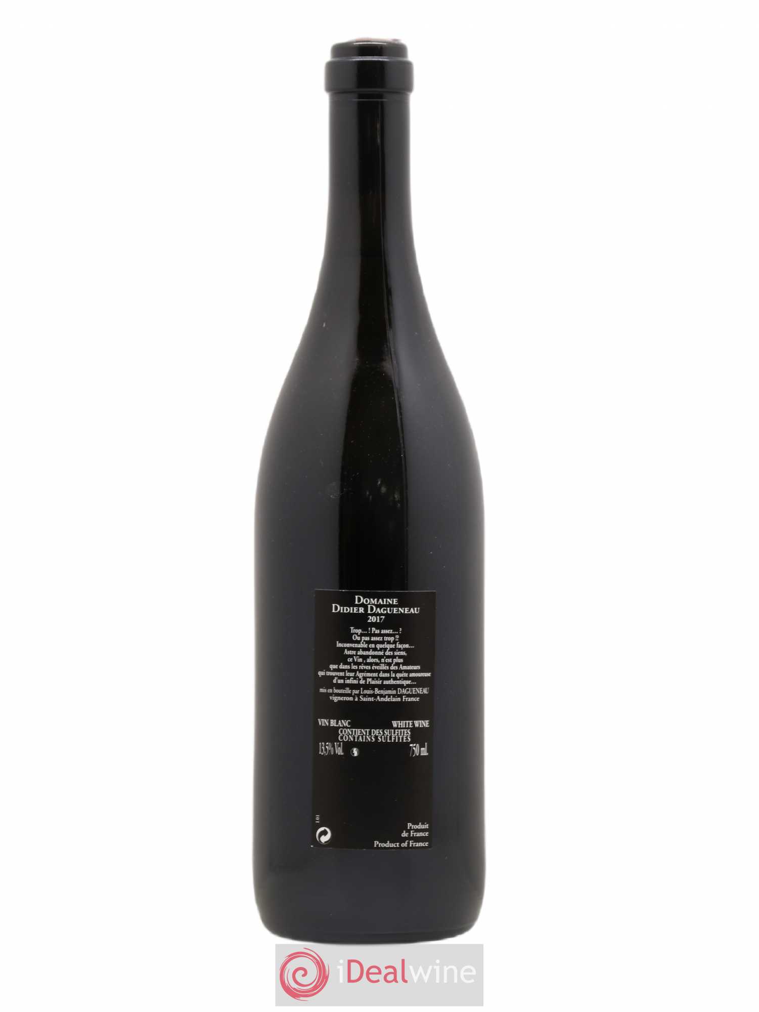 Vin de France (anciennement Pouilly-Fumé) Silex Dagueneau (Domaine Didier - Louis-Benjamin) 2017 - Lot de 1 bouteille - 1