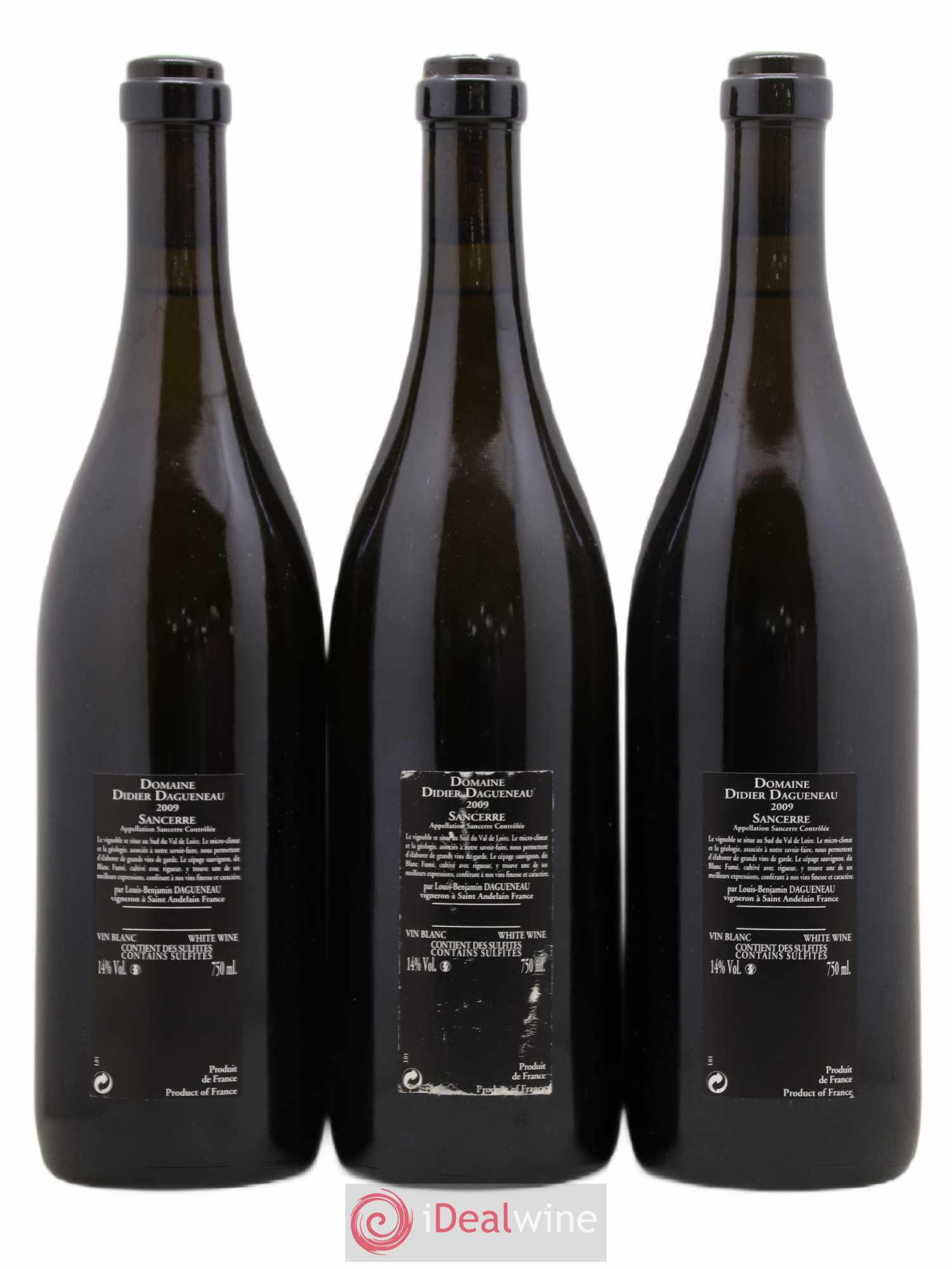 Sancerre Le Mont Damné Chavignol Dagueneau (Domaine Didier - Louis-Benjamin) 2009 - Lot de 3 bouteilles - 1
