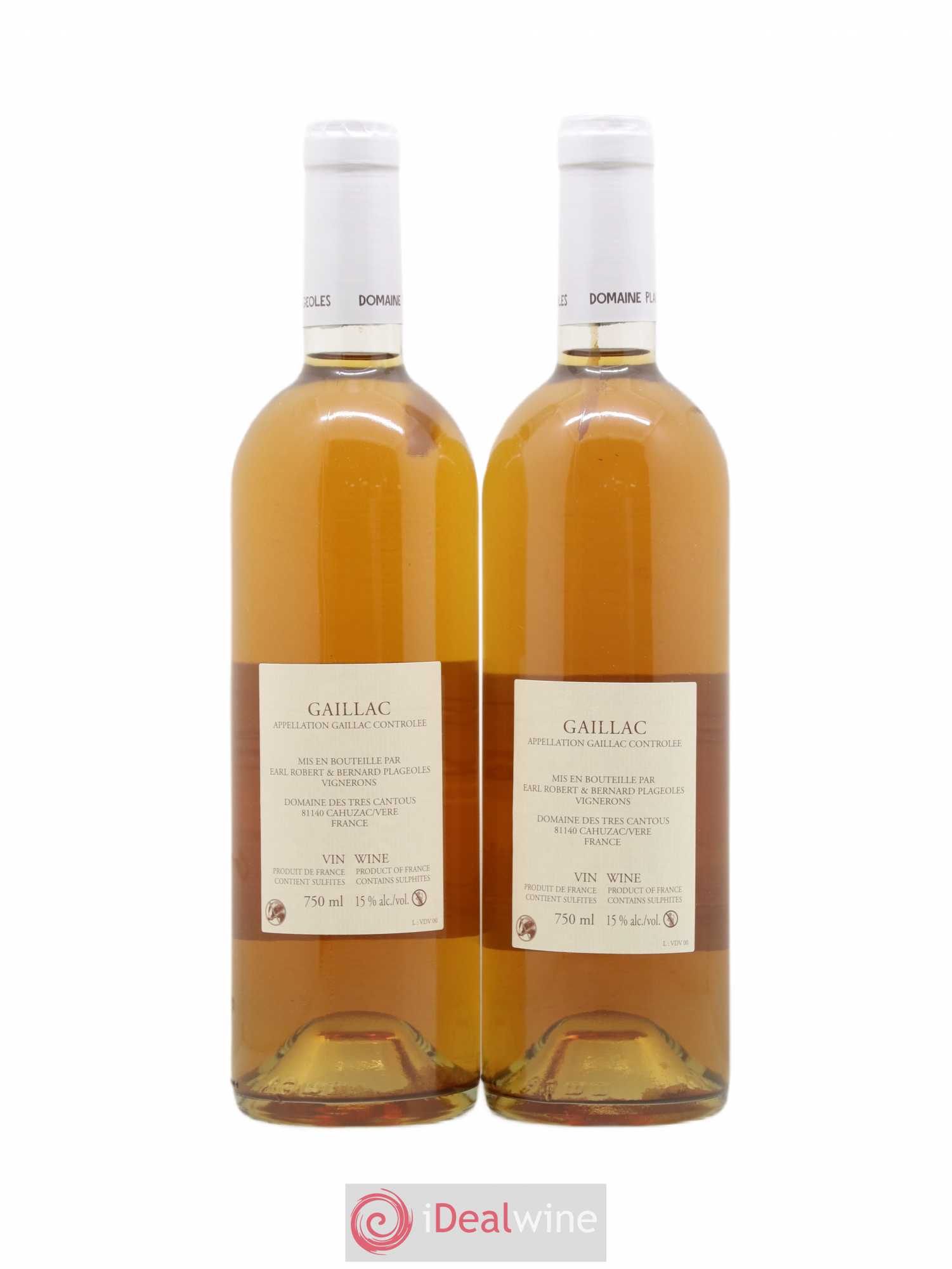 Gaillac Vin de voile Plageoles 2000 - Lot de 2 bouteilles - 1
