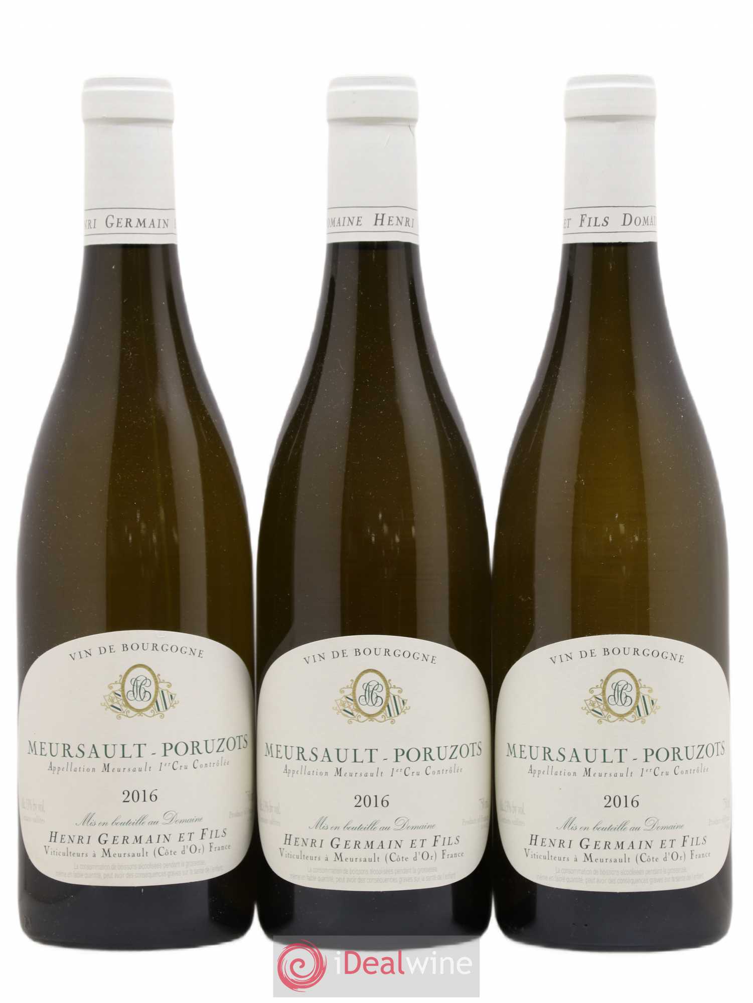 Meursault 1er Cru Poruzots Henri Germain 2016 - Lot de 3 bouteilles - 0