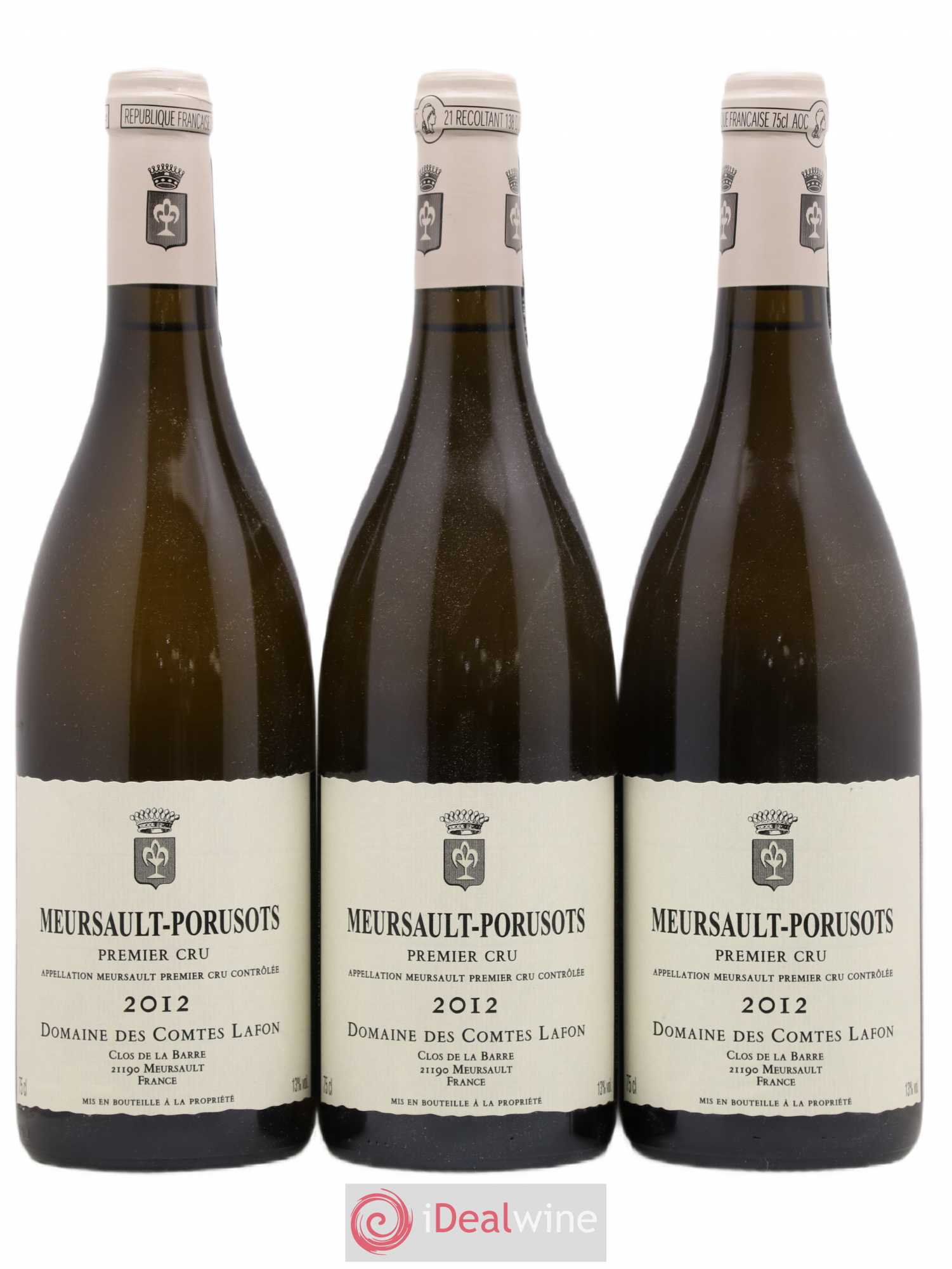 Meursault 1er Cru Porusots Comtes Lafon (Domaine des) 2012 - Lot de 3 bouteilles - 0