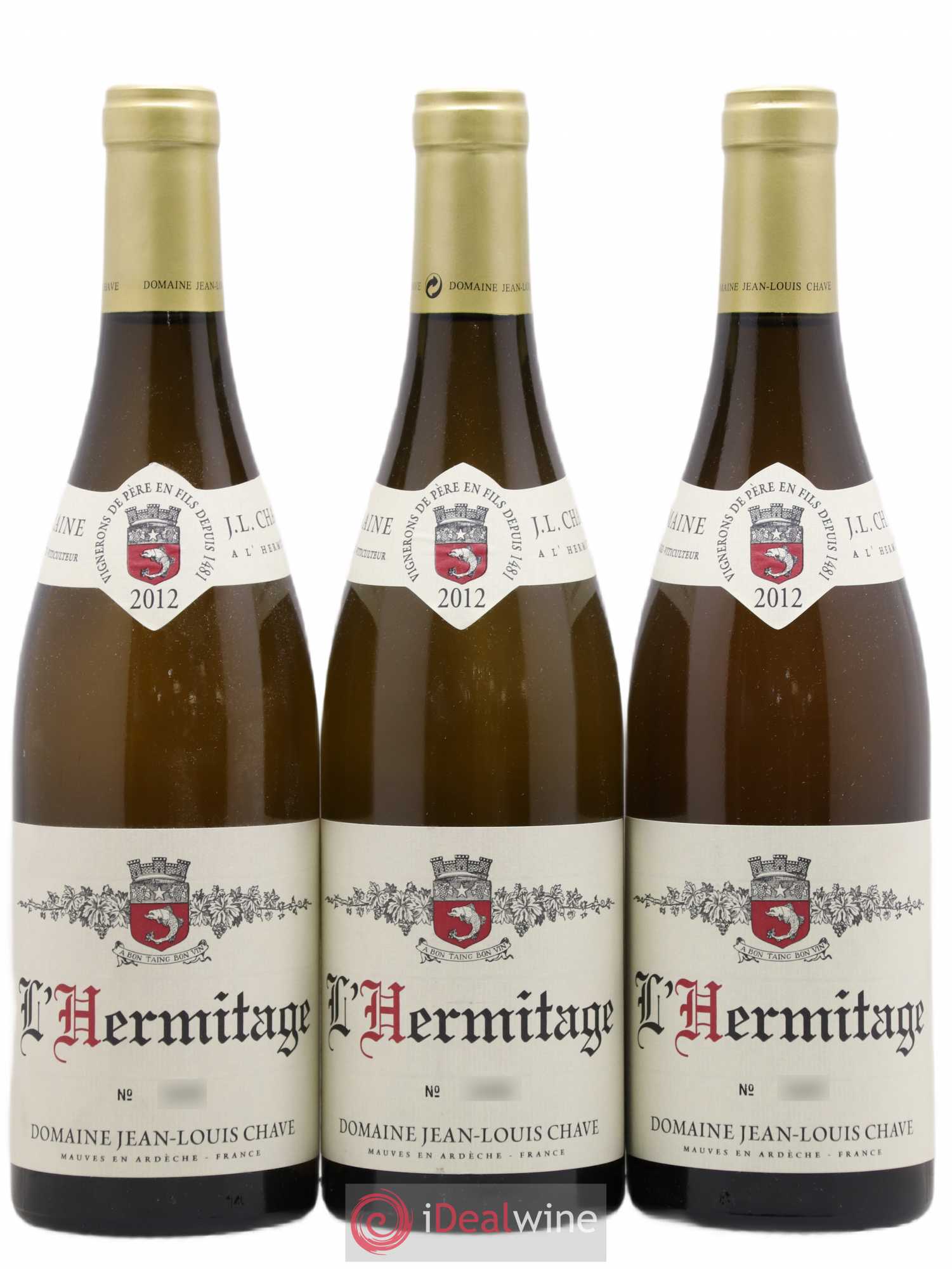 Hermitage Jean-Louis Chave 2012 - Lot de 3 bouteilles - 0