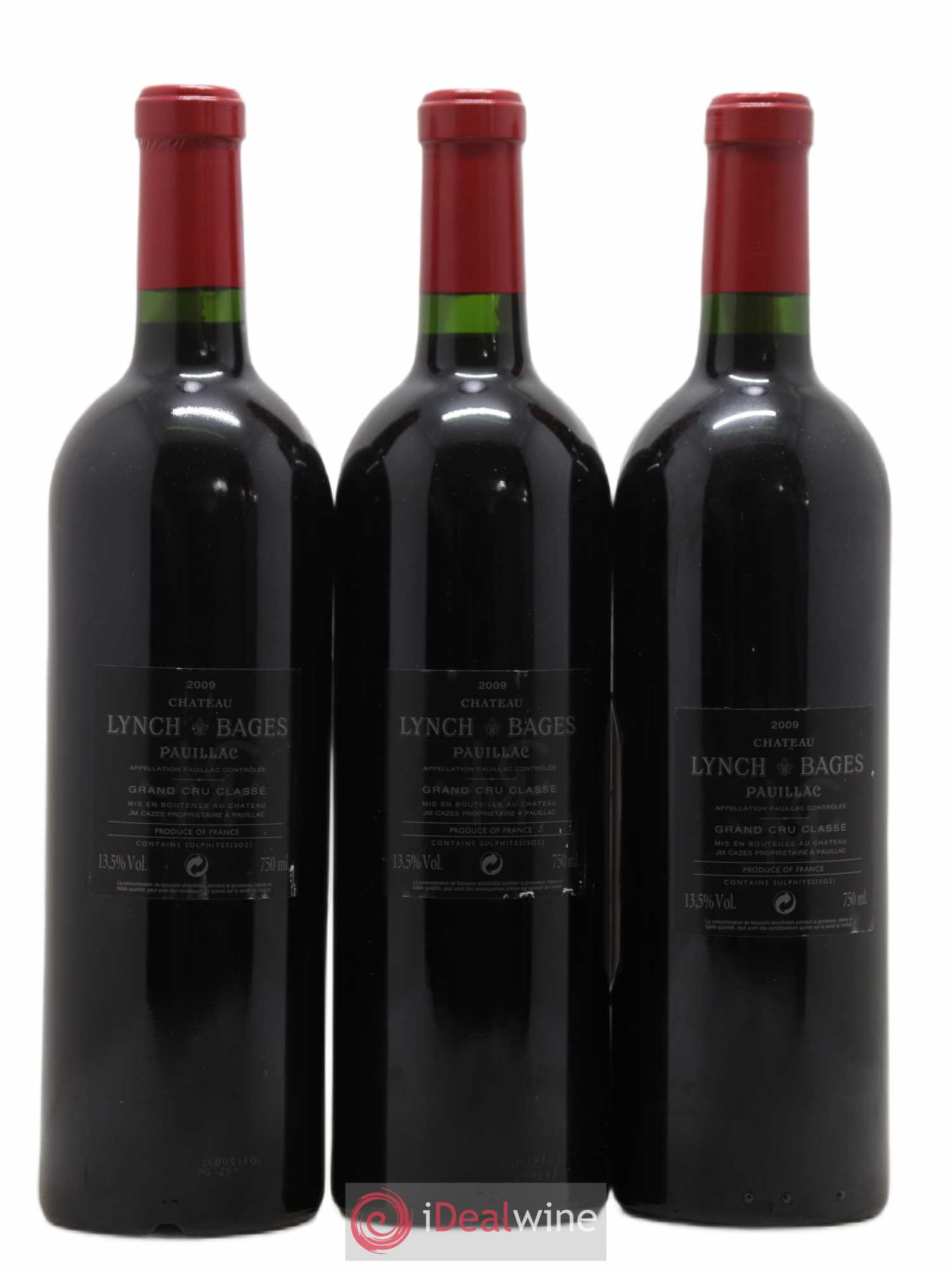 Château Lynch Bages 5ème Grand Cru Classé 2009 - Lot de 3 bouteilles - 1