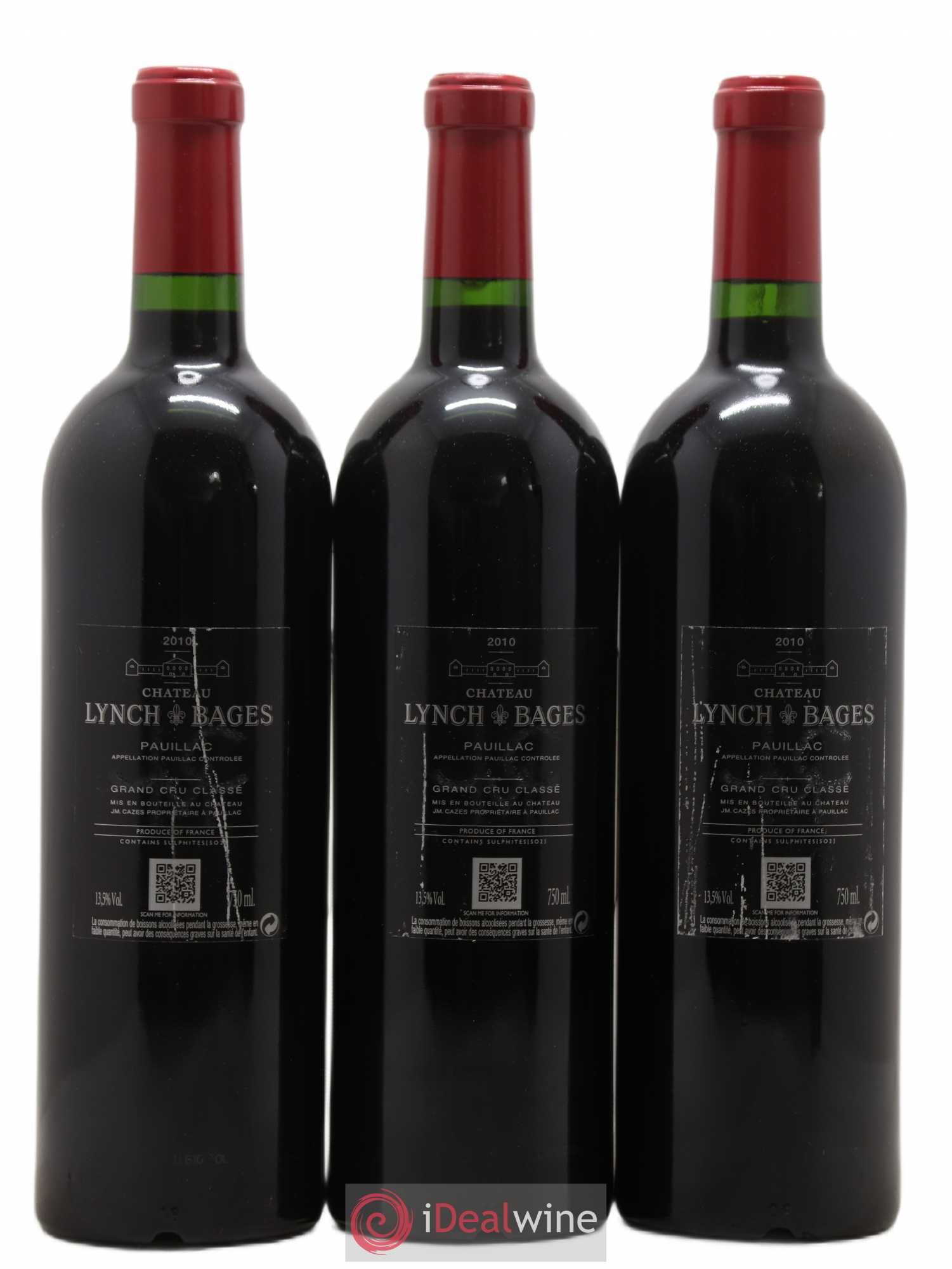 Château Lynch Bages 5ème Grand Cru Classé 2010 - Lot de 3 bouteilles - 1