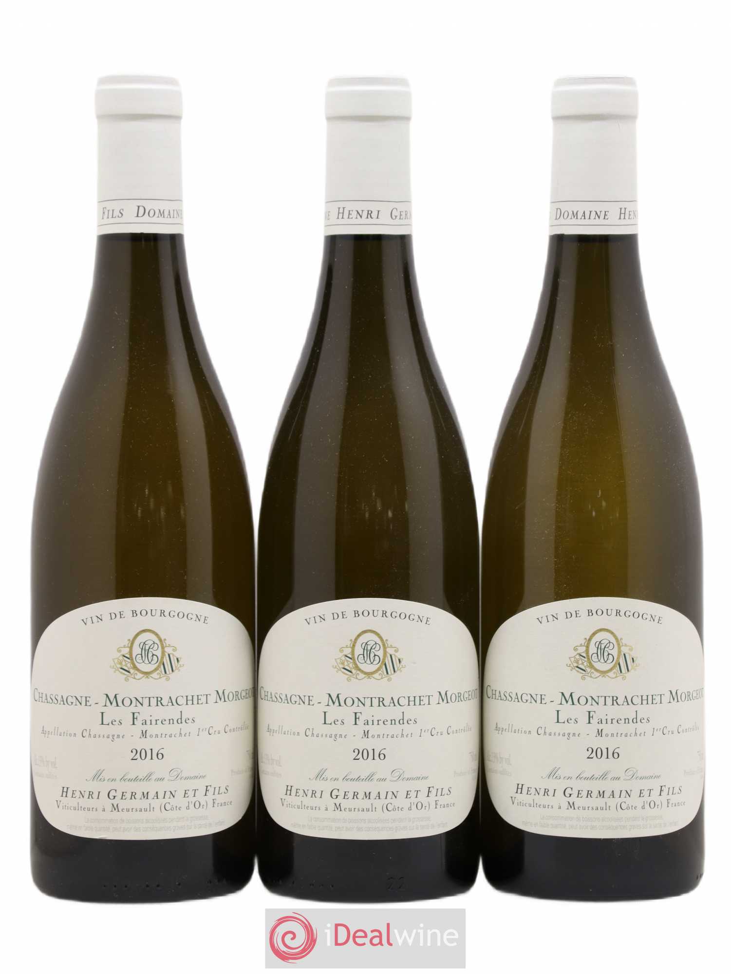 Chassagne-Montrachet 1er Cru Morgeot Les Fairendes Henri Germain 2016 - Lot de 3 bouteilles - 0