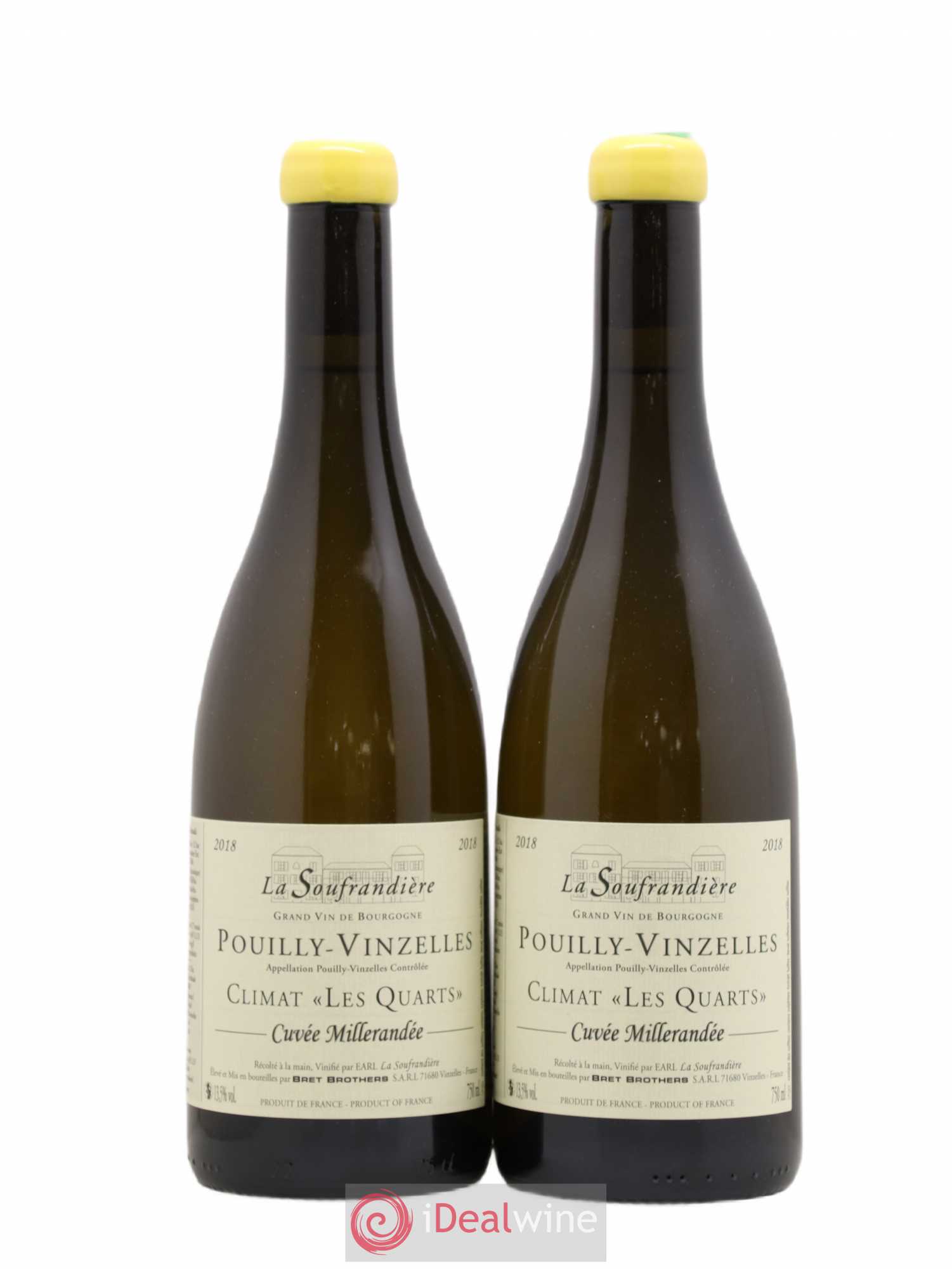 Pouilly-Vinzelles Les Quarts La Soufrandière - Bret Brothers Cuvée Millerandée 2018 - Lot de 2 bouteilles - 0