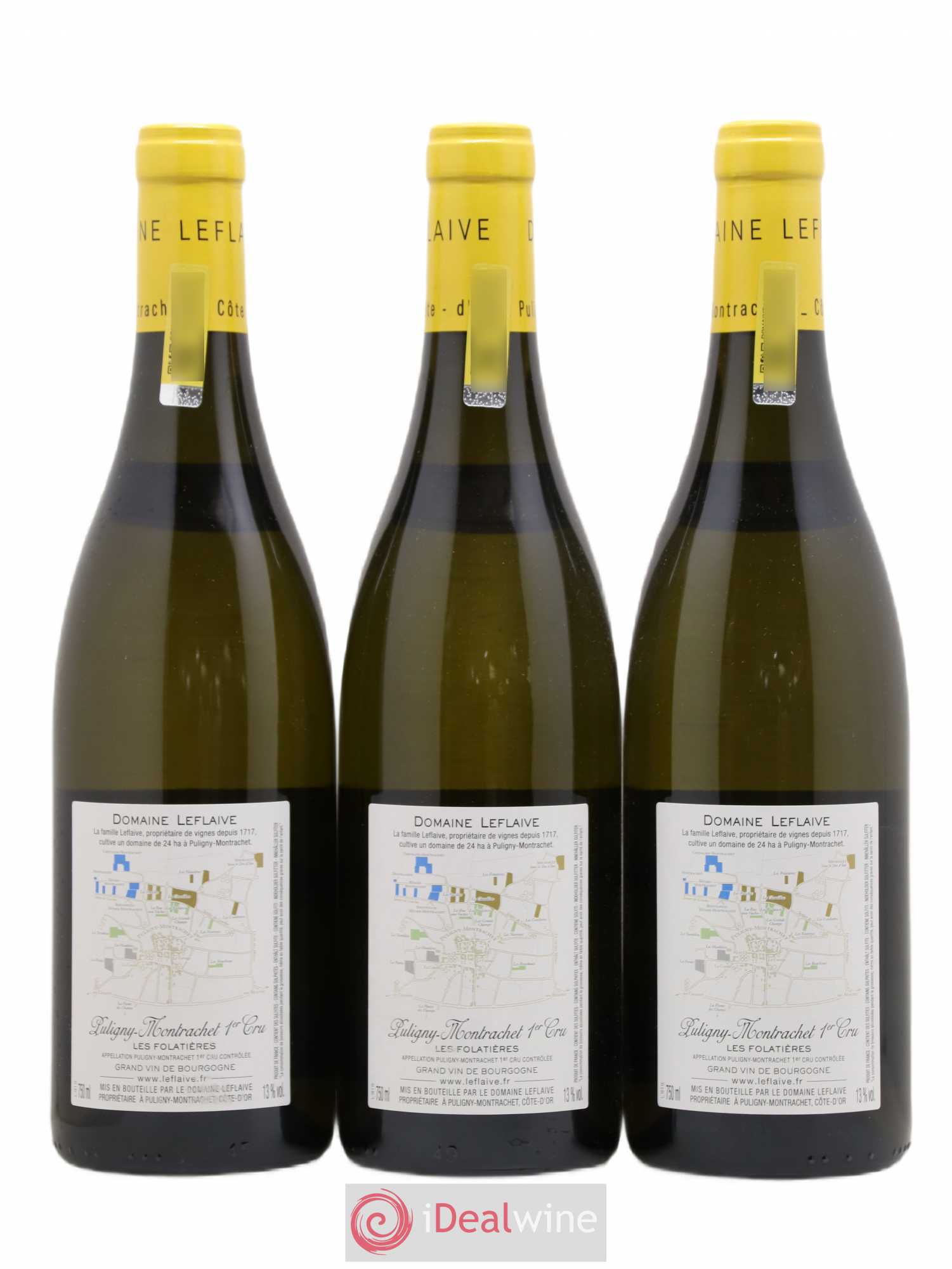 Puligny-Montrachet 1er Cru Les Folatières Leflaive (Domaine) 2015 - Lot de 3 bouteilles - 1